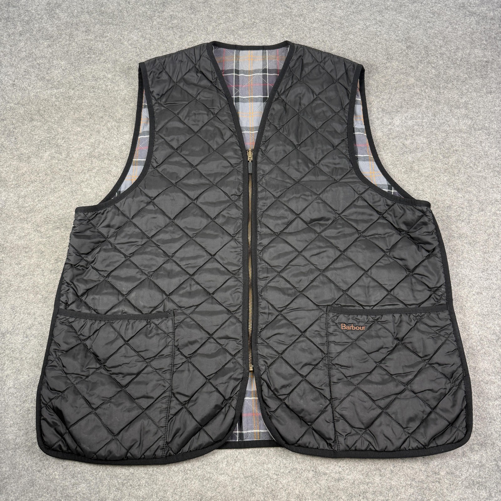 Barbour Gilet Mens 48 Black Quilted Waistcoat Zip In Liner Vest Country Outdoor