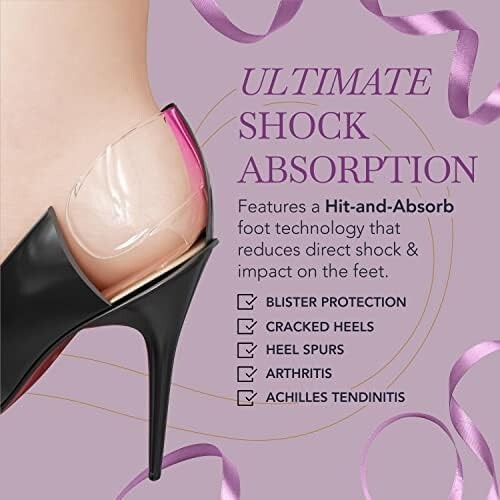 Ballotte Silicone Heel Protector, Heel Grips/Heel Pads for Shoes Natural .8 Pack