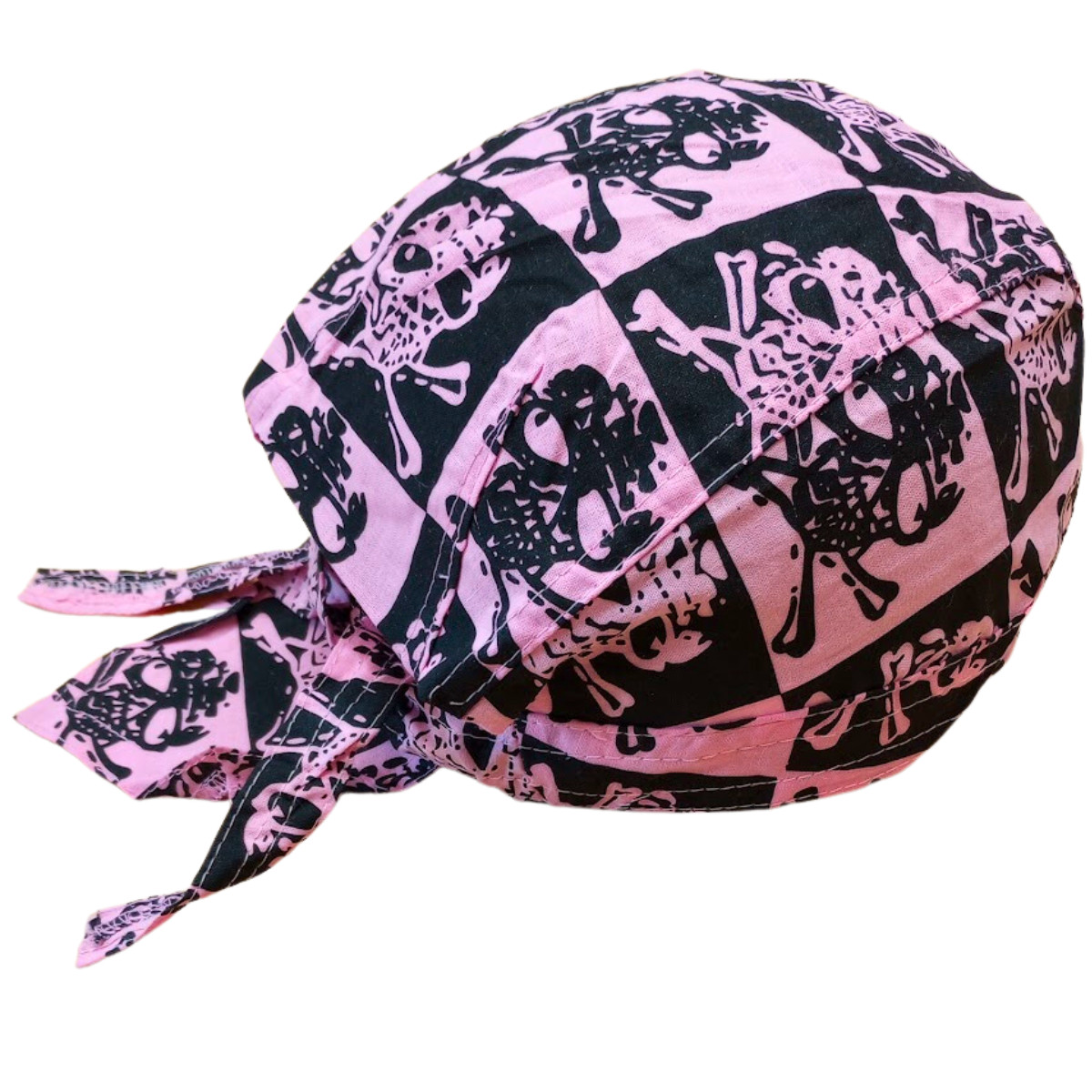 Checkerboard Durag Skull Cap Head Wrap Biker Motorcycle Du Do Bandana Doo Rag
