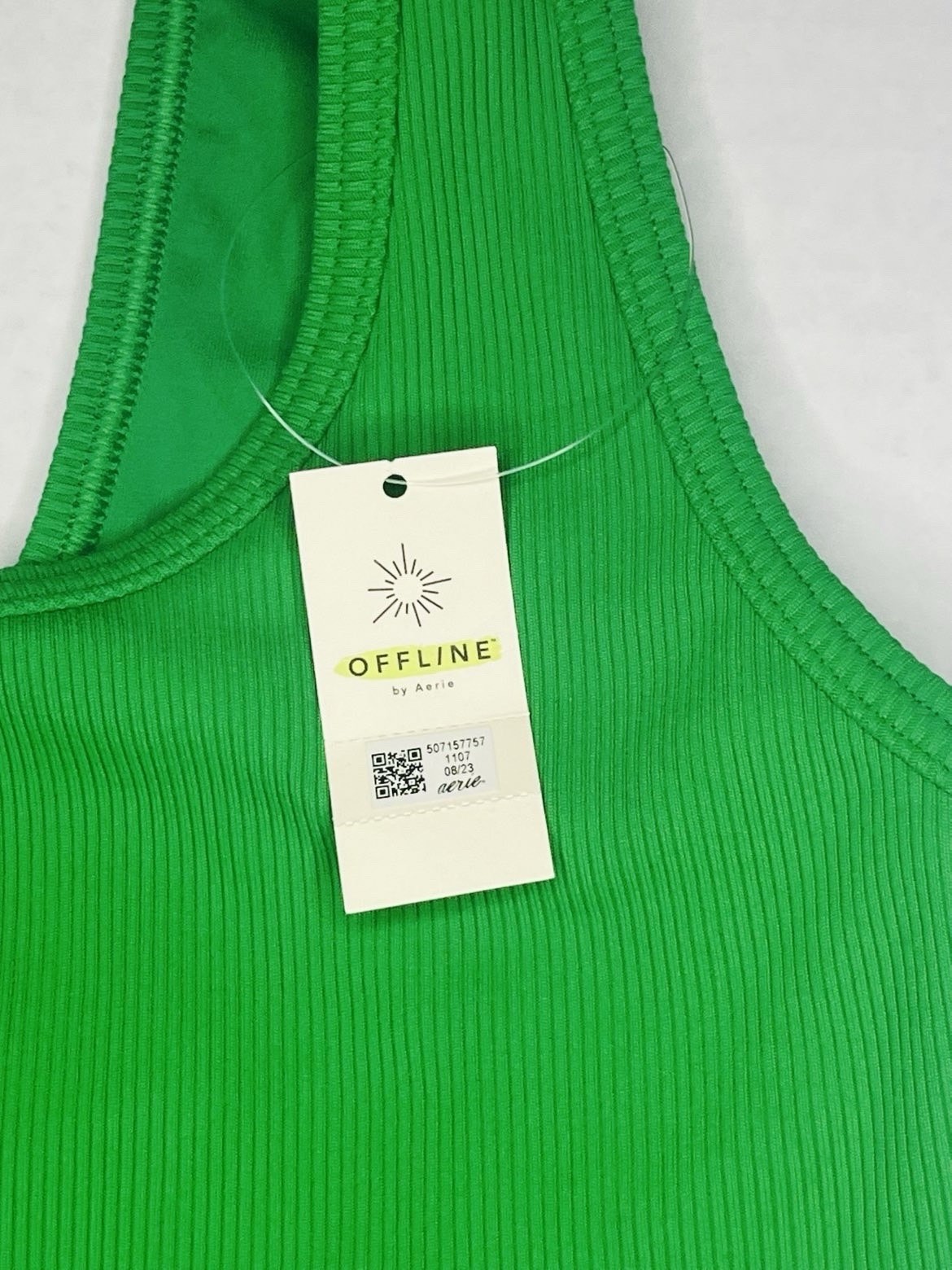 OFFLINE by Aerie Women’s Ribbed Sports Bra Medium Support Green Size L/G