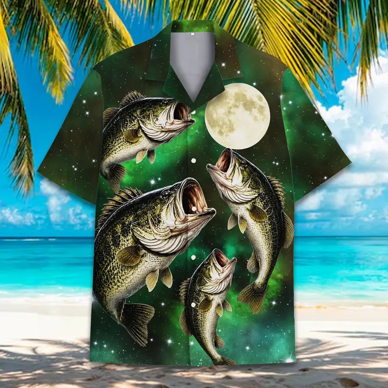 Bass Fish Hawaiian Shirt Men Women