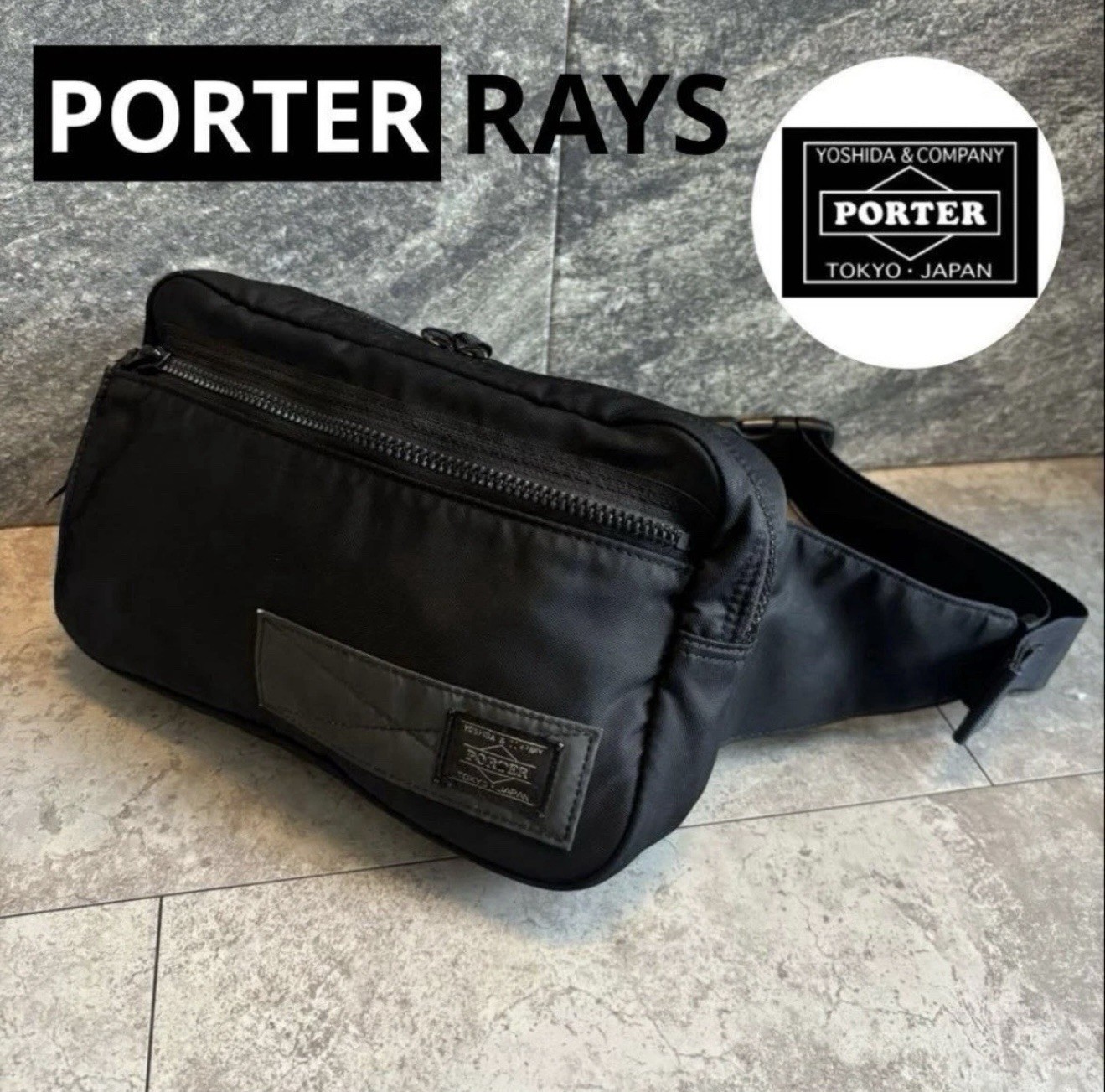 Porter Yoshida RAYS Nylon Body bag Authentic Waist bag 2way made in japan