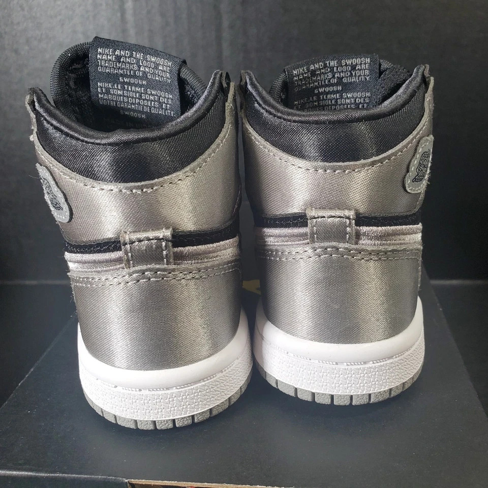 Nike Jordan 1 Retro High OG Satin Shadow Baby Size 5C FD5305 010 Black /Grey NEW