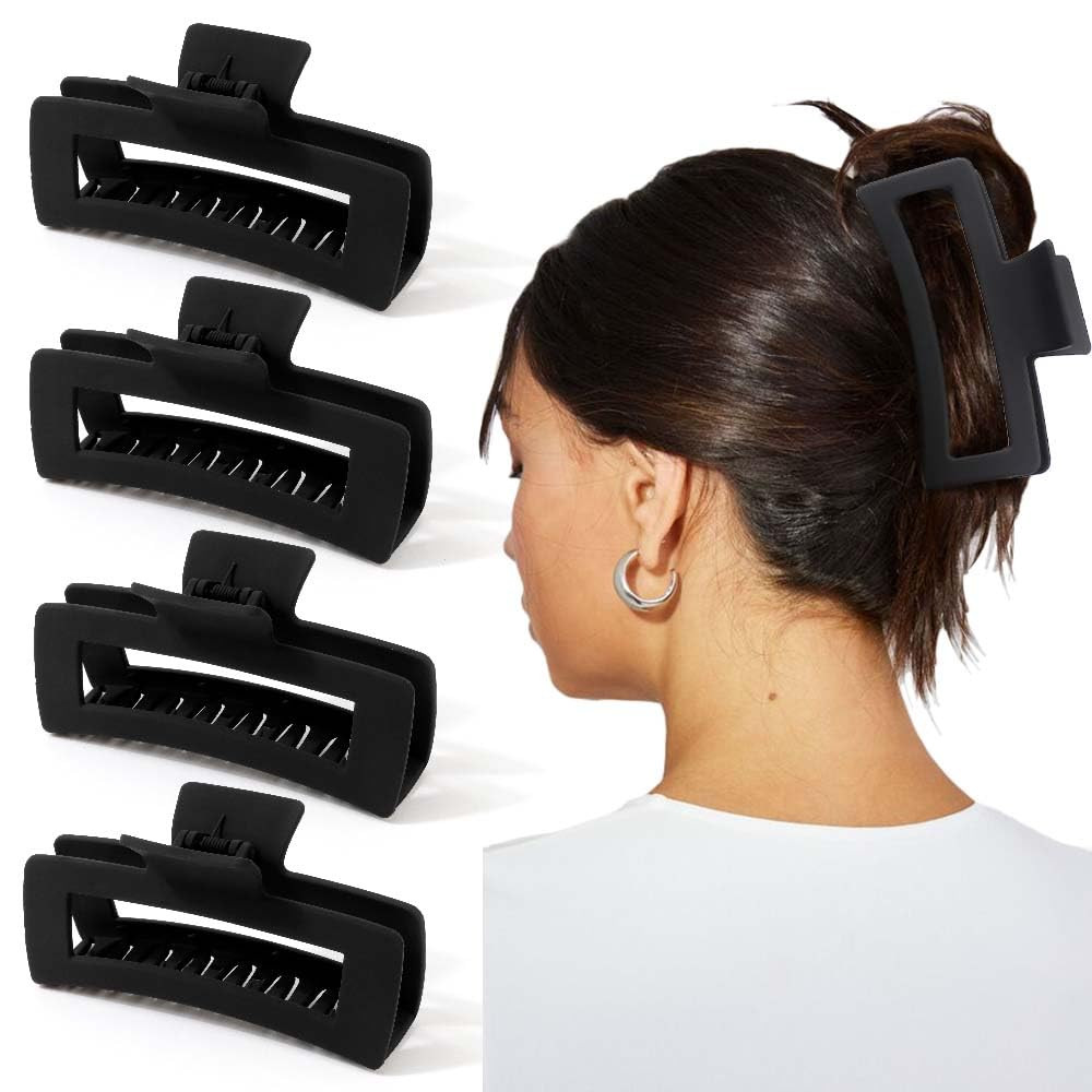 Ahoney 5″ Black Extra Large Hair Clips (4PCS) – Giant Claw Clips for Thick Long