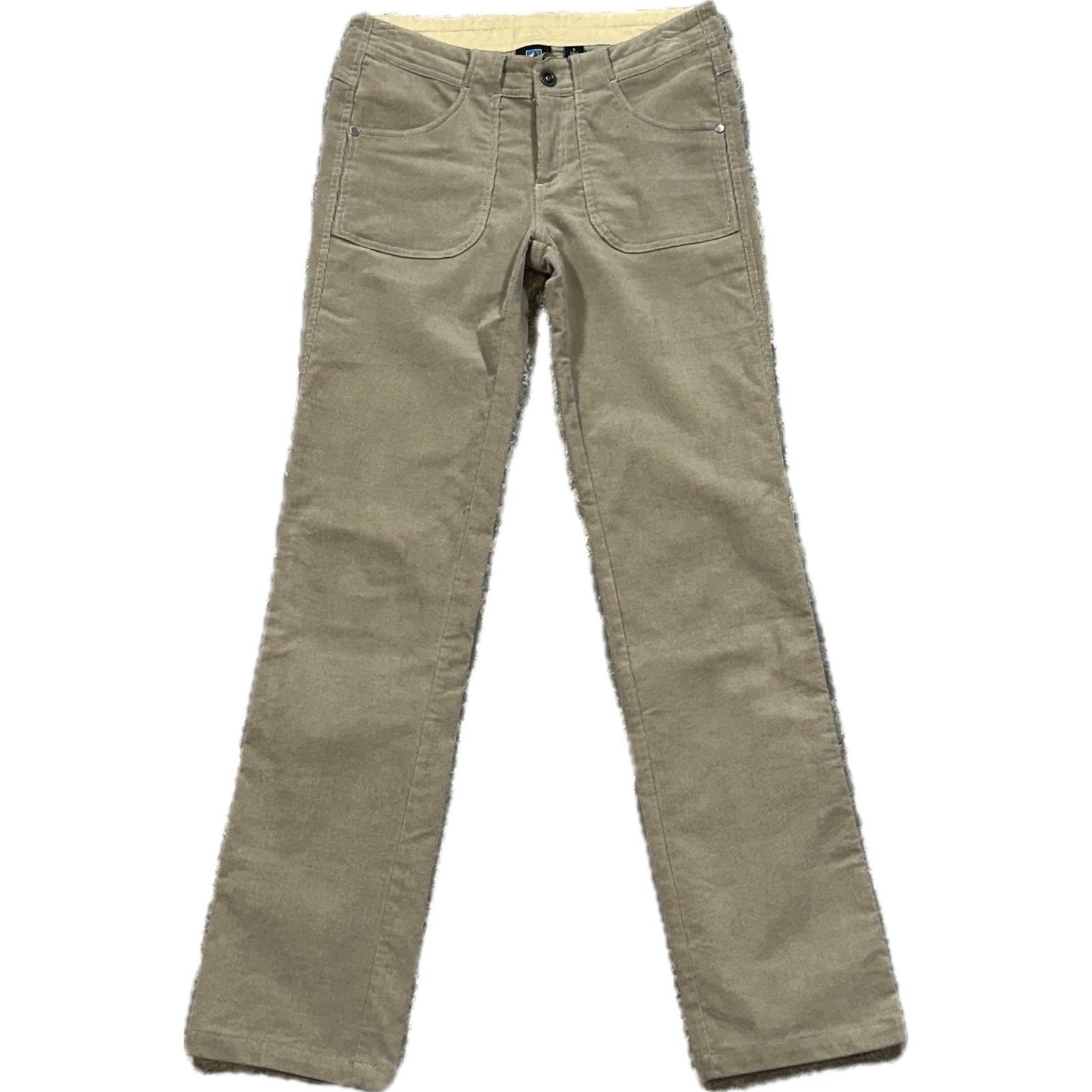 KUHL Corduroy Pants Straight Leg 6 REG Khaki Tan Low Rise Outdoor Hiking Utility