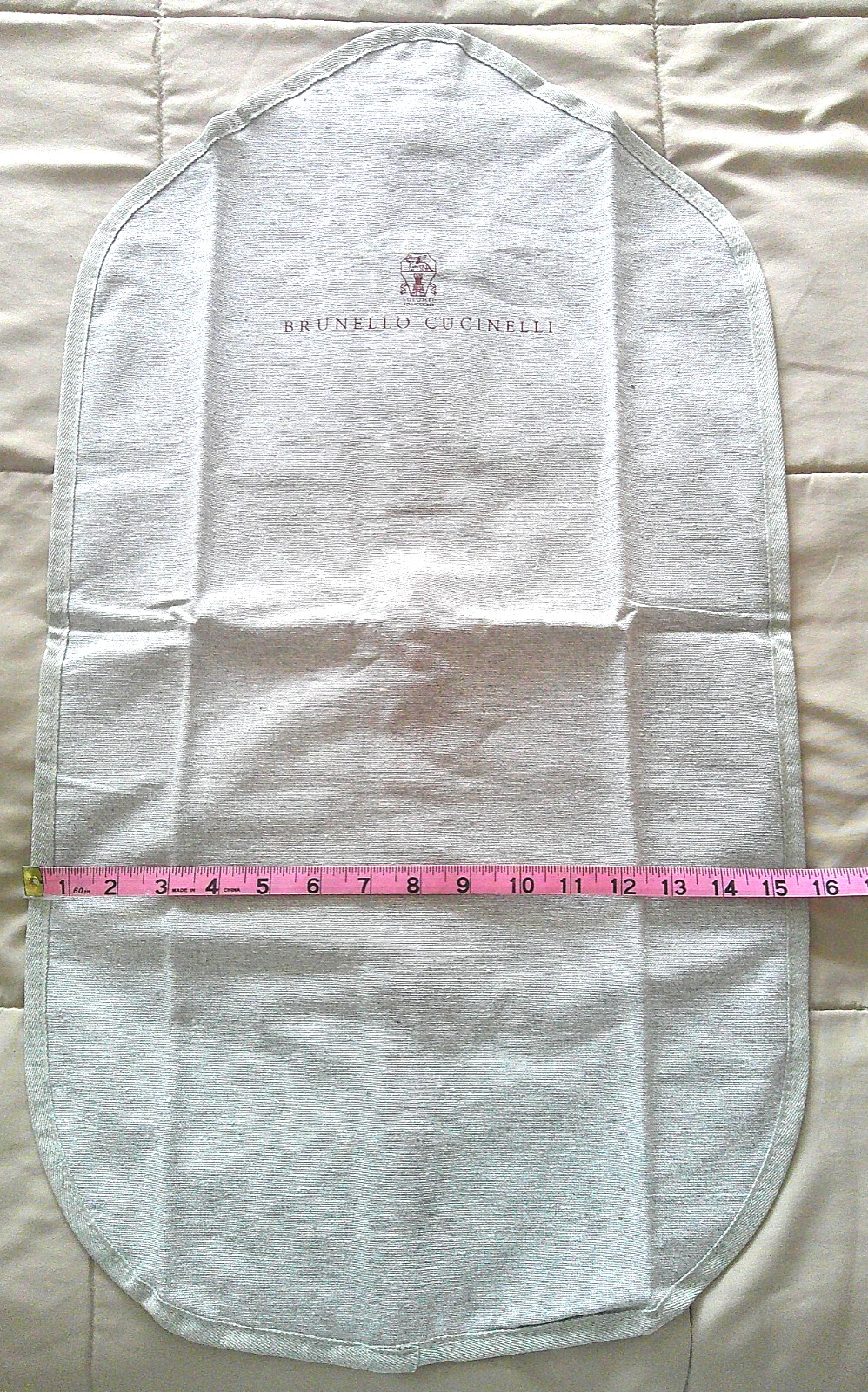 BRUNELLO CUCINELLI SM Cotton Linen Garment Travel Bag Cover 16″x 29″/40cm x 75cm