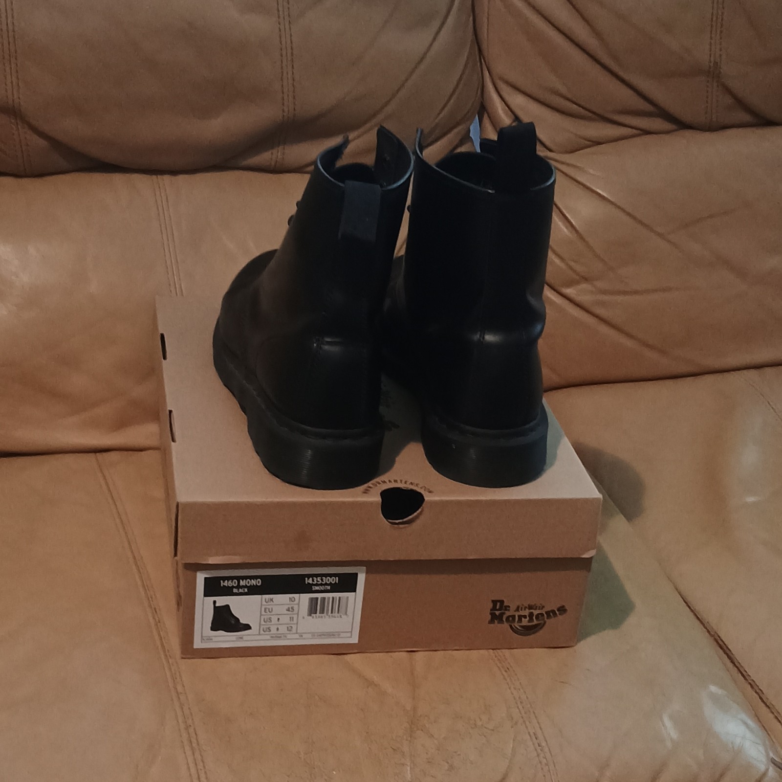 Dr. Martens Men’s Black 1460 MONO Smooth Leather Lace Up Boots US 11