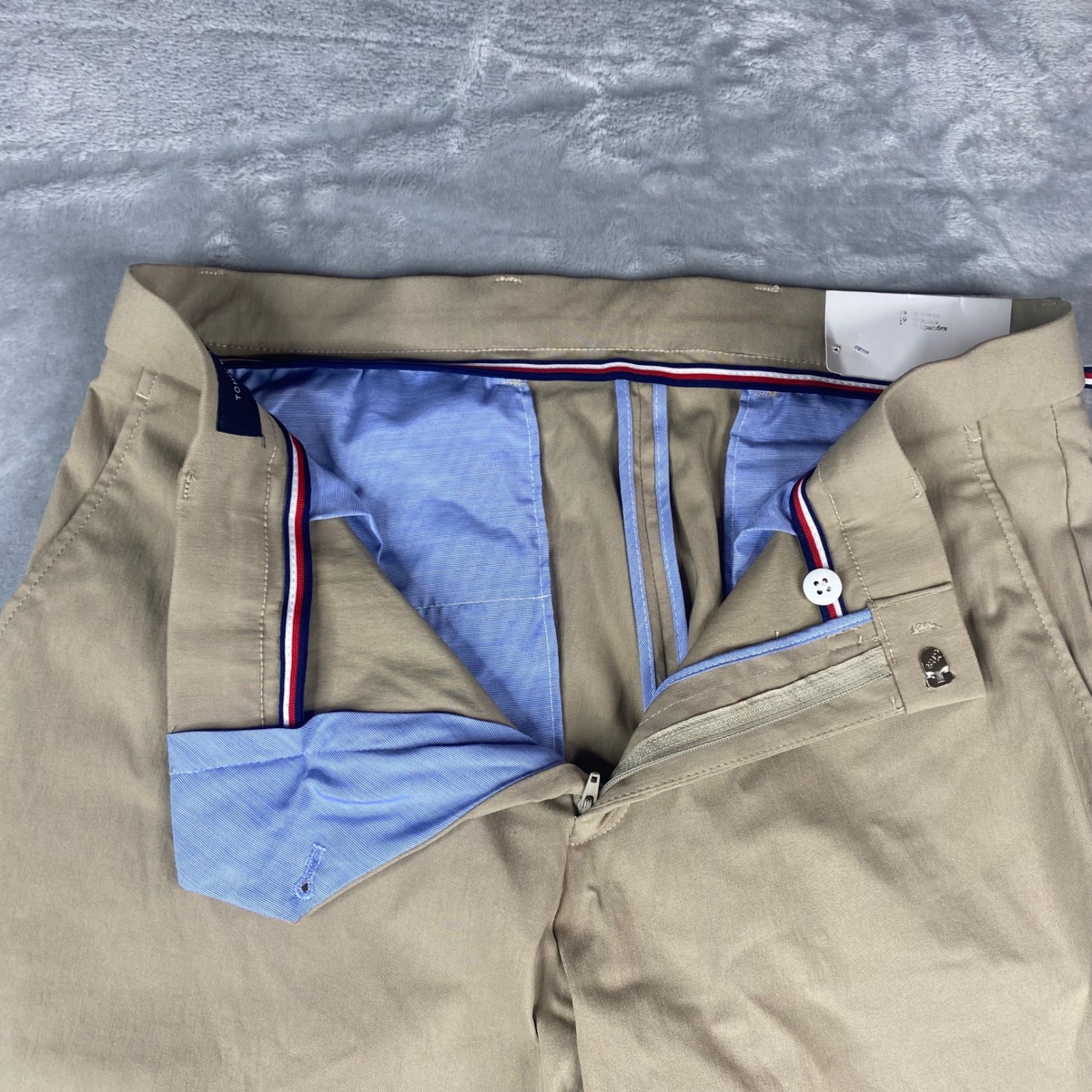 Tommy Hilfiger THFlex Tate Men Tan Stretch Chino Pants Casual Slacks 34×32 NEW