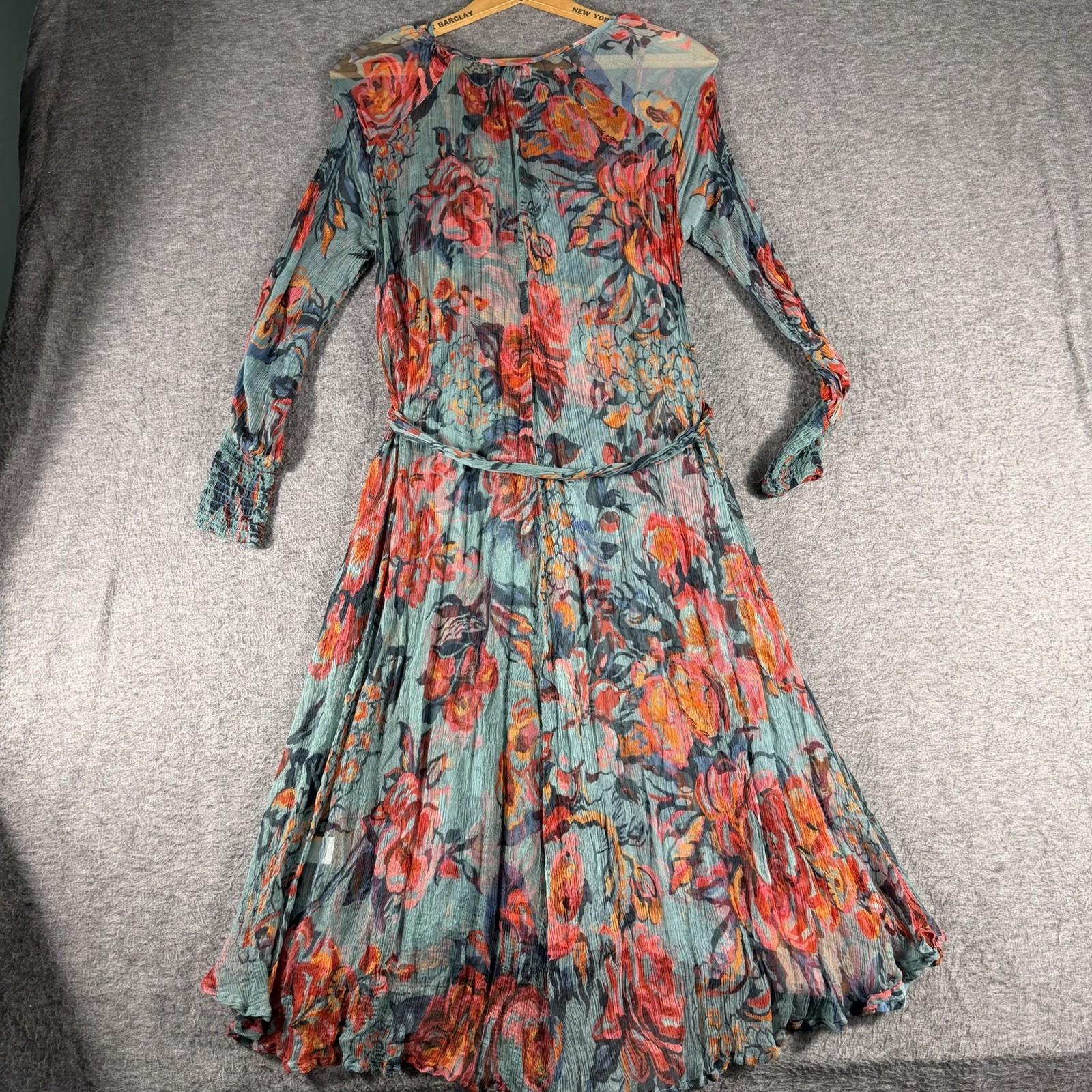 Sundance Women’s Chiffon Sheer Garden Floral With Slip Dress SZ XS Boho Peasant