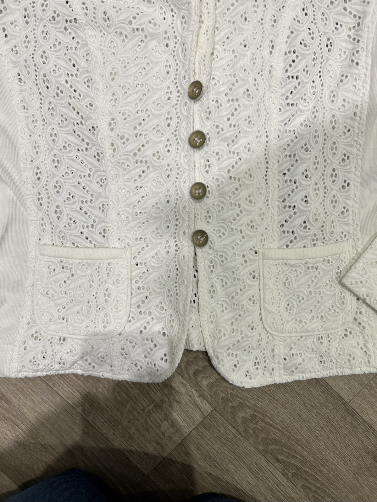 Ladies Ivory Apanage Lace Blazer Size 14 (comes Up Small)