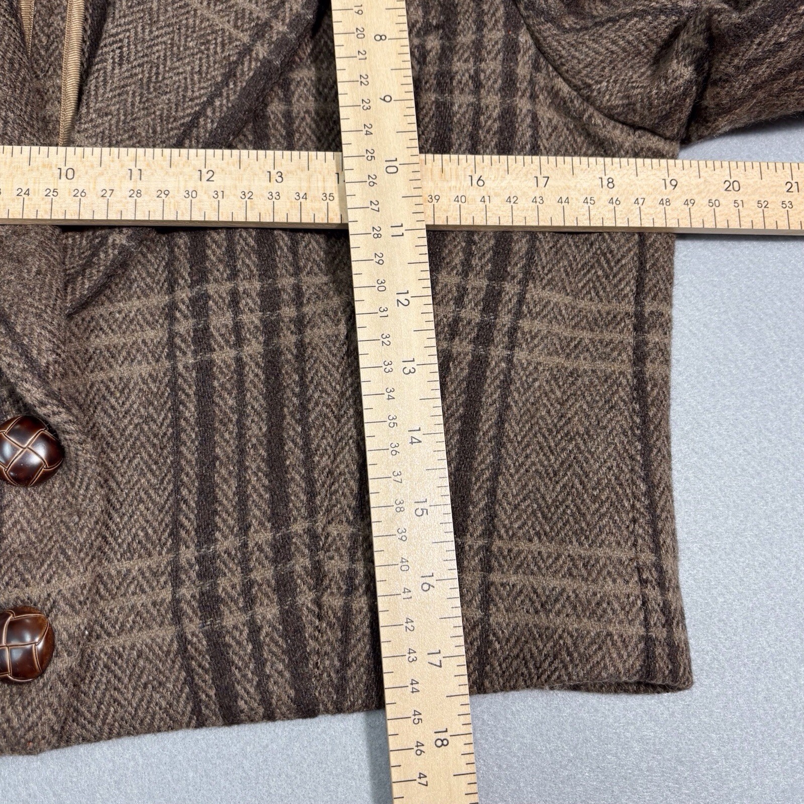 ASTR The Label Brina Cropped Blazer Women’s Medium Brown Black Herringbone Plaid