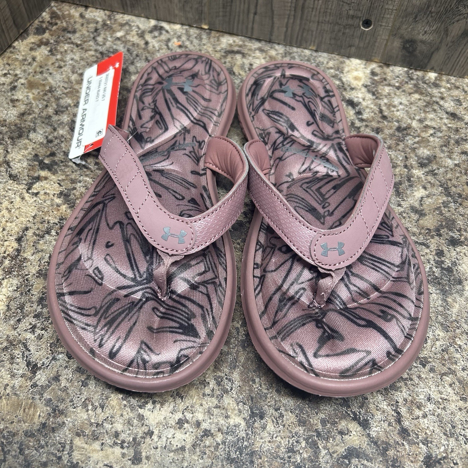 NEW NWT Under Armour Marbella VII Trace Pink Flip Flop Sandals Womens 7