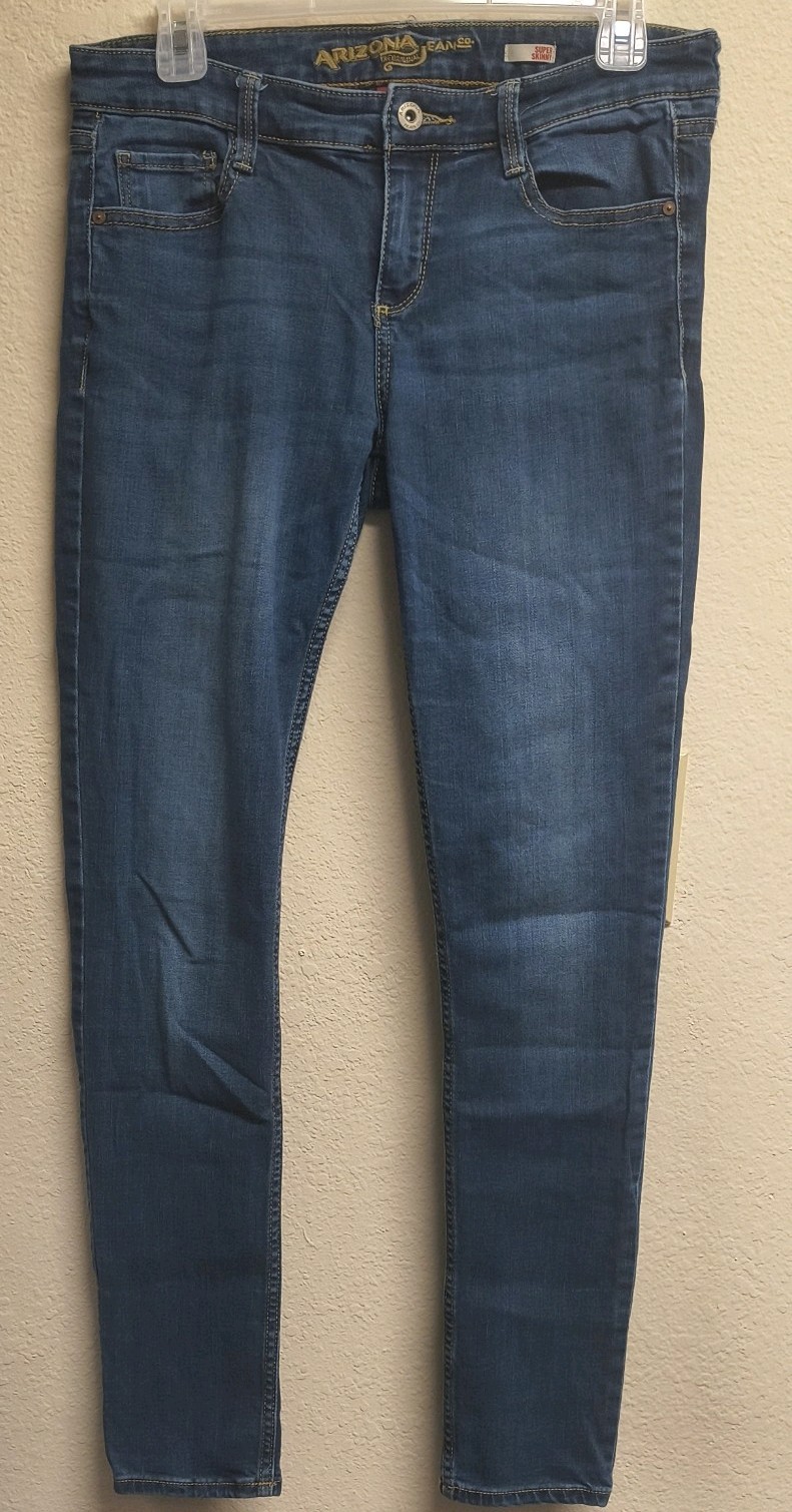 Arizona Jean Co Super Skinny Jeans Womens 8 Average Dark Blue Stretch Slim Fit