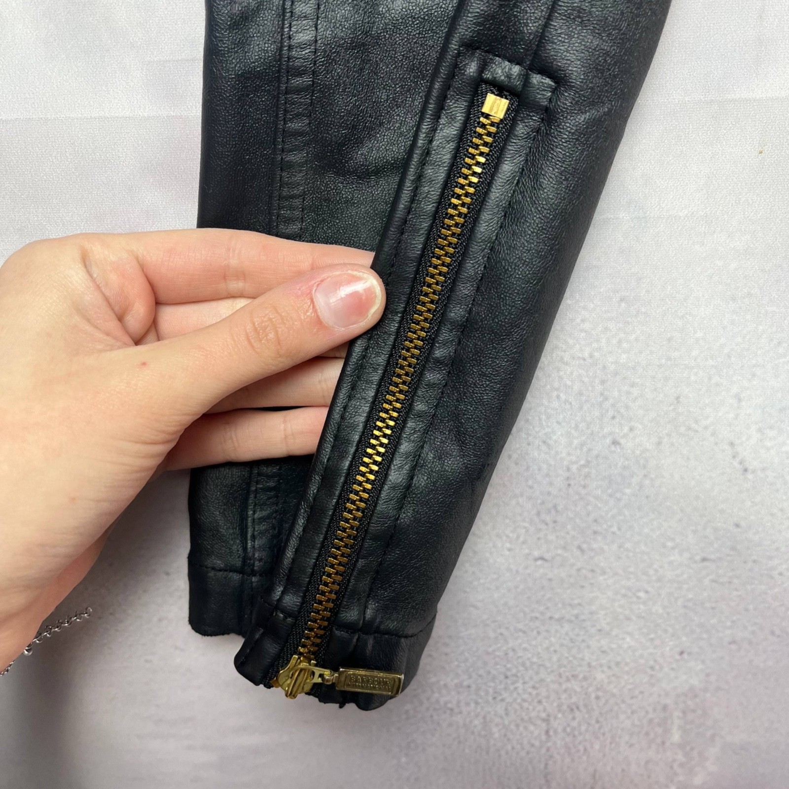 Barbour International Women’s Black Coated Skinny Trousers Jeans Size UK 10 W28