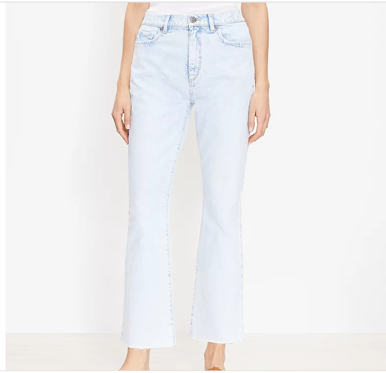 Loft Womens Curvy High Rise Kick Crop Jeans Light Wash 4,6,8,10,12,14,16,18 $79