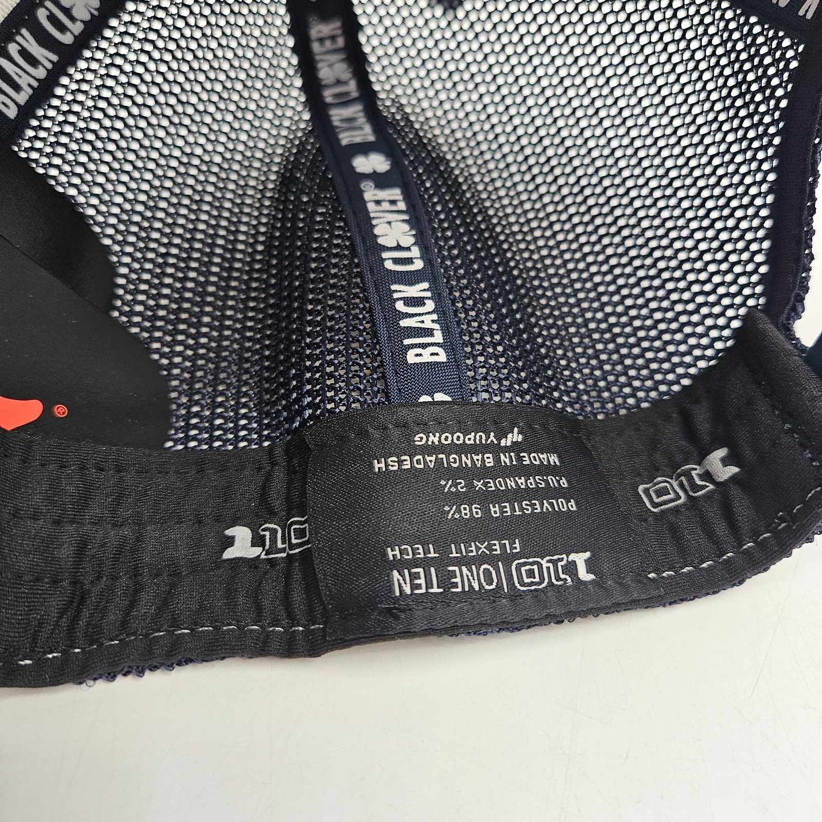 Black Clover Loyal Hat White Navy Snapback Mesh Flexfit Tech 110 American NEW