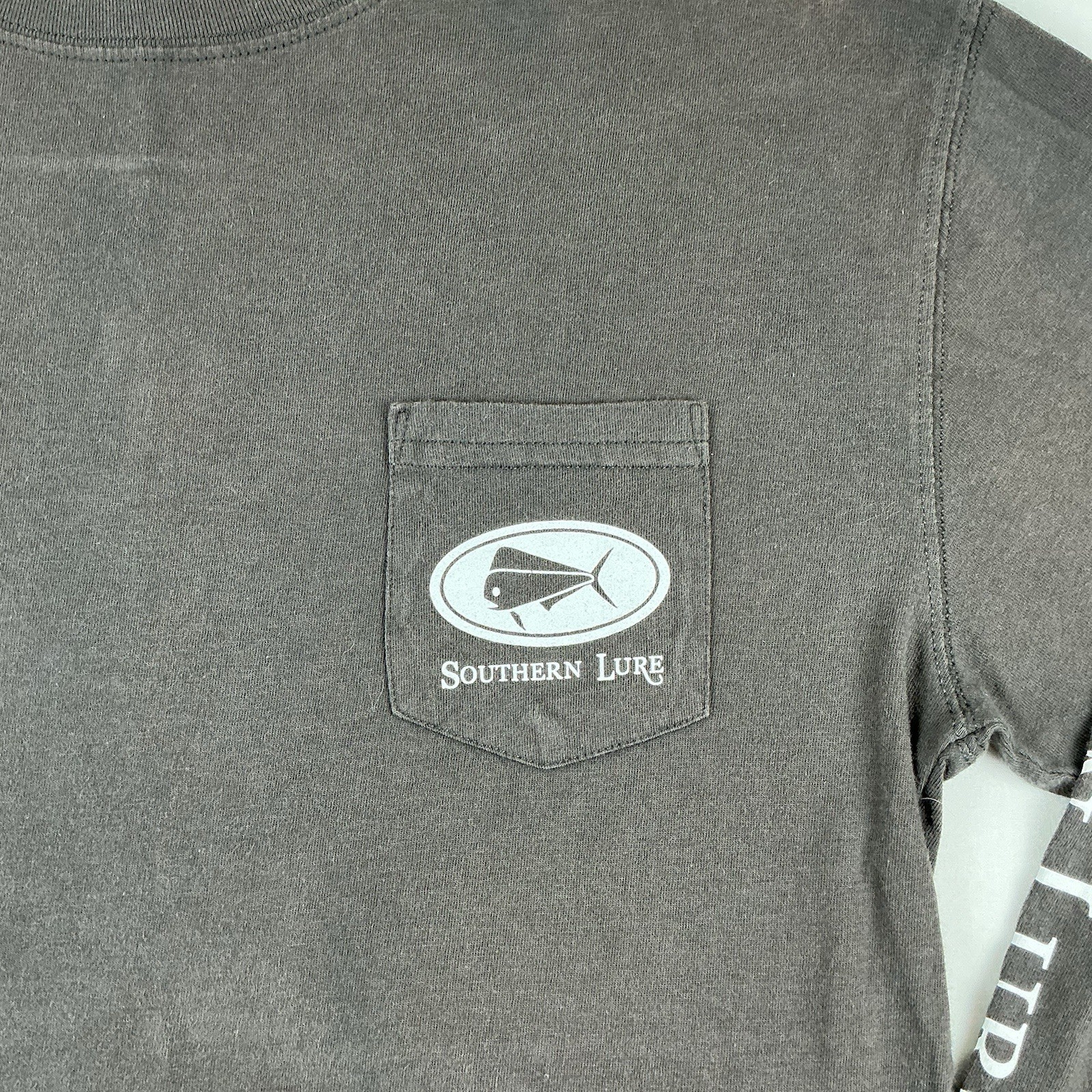 Southern Lure YXL Grey Long Sleeve Graphic Double Sided Shirt