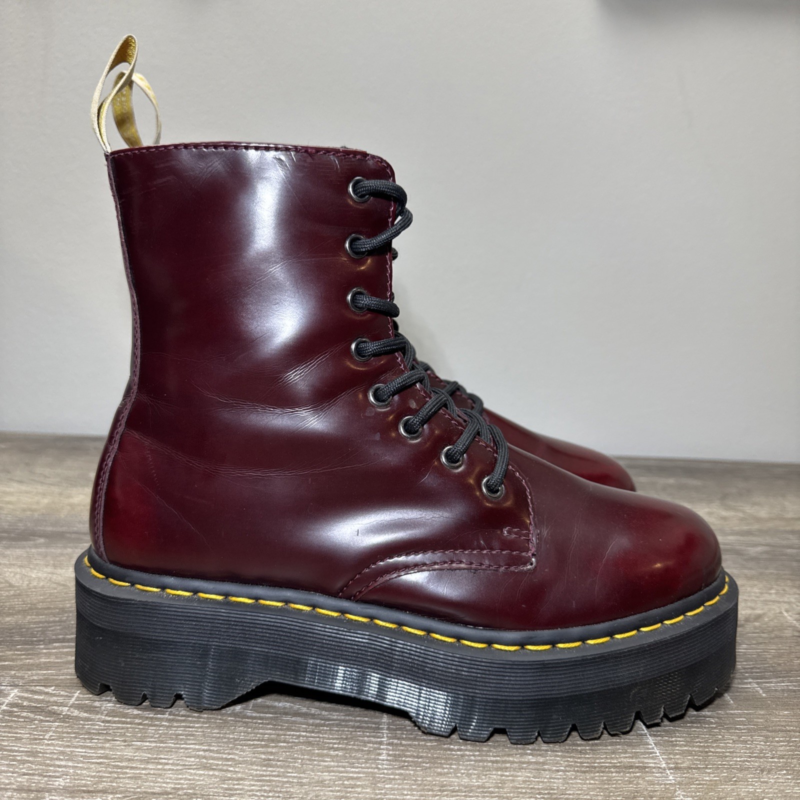 Dr. Martens Vegan Jadon II Chunky Platform Boots Cherry Red Women’s Size 10