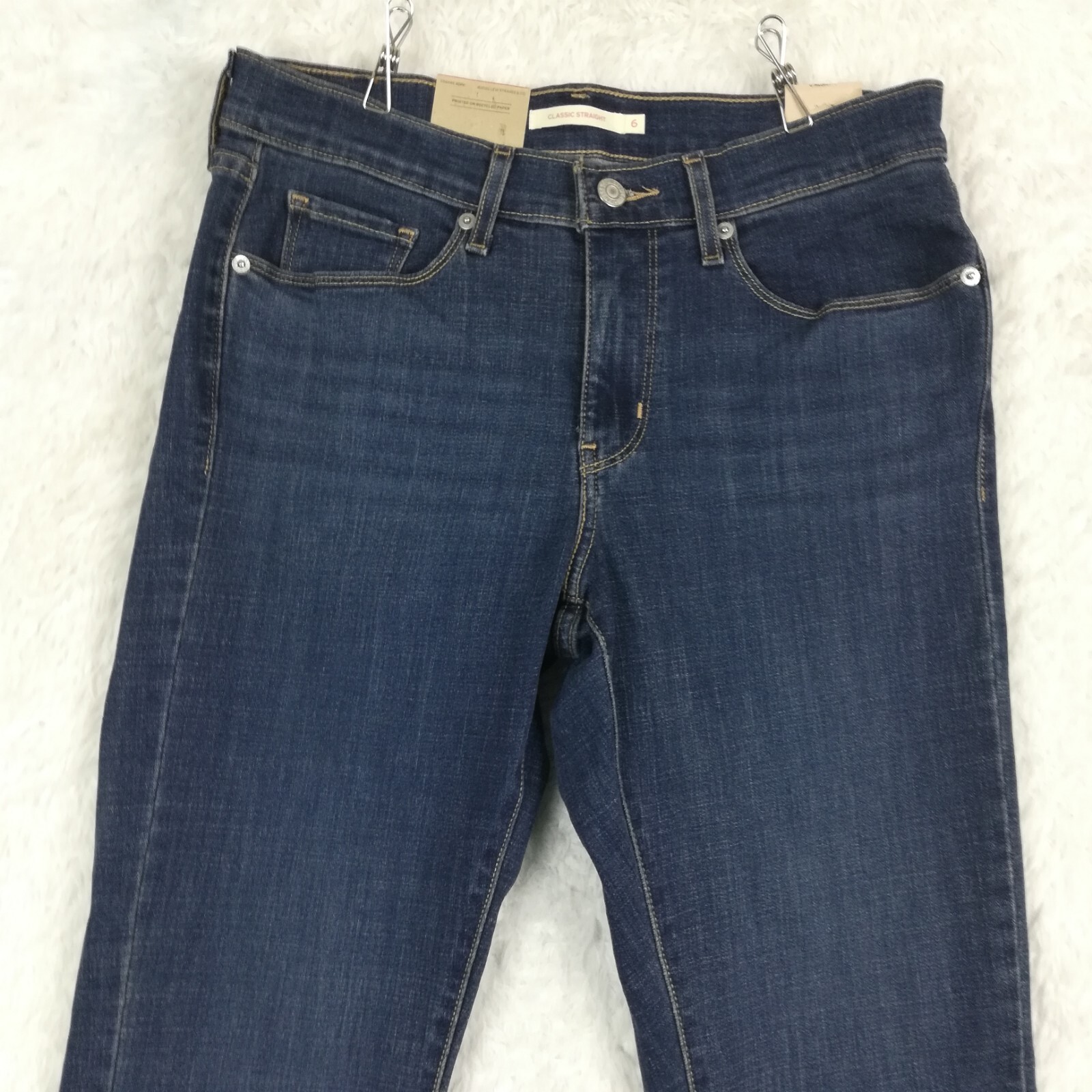 Levi’s Womens Jeans Classic Straight Leg Denim Blue Mid Rise Hypersoft 6