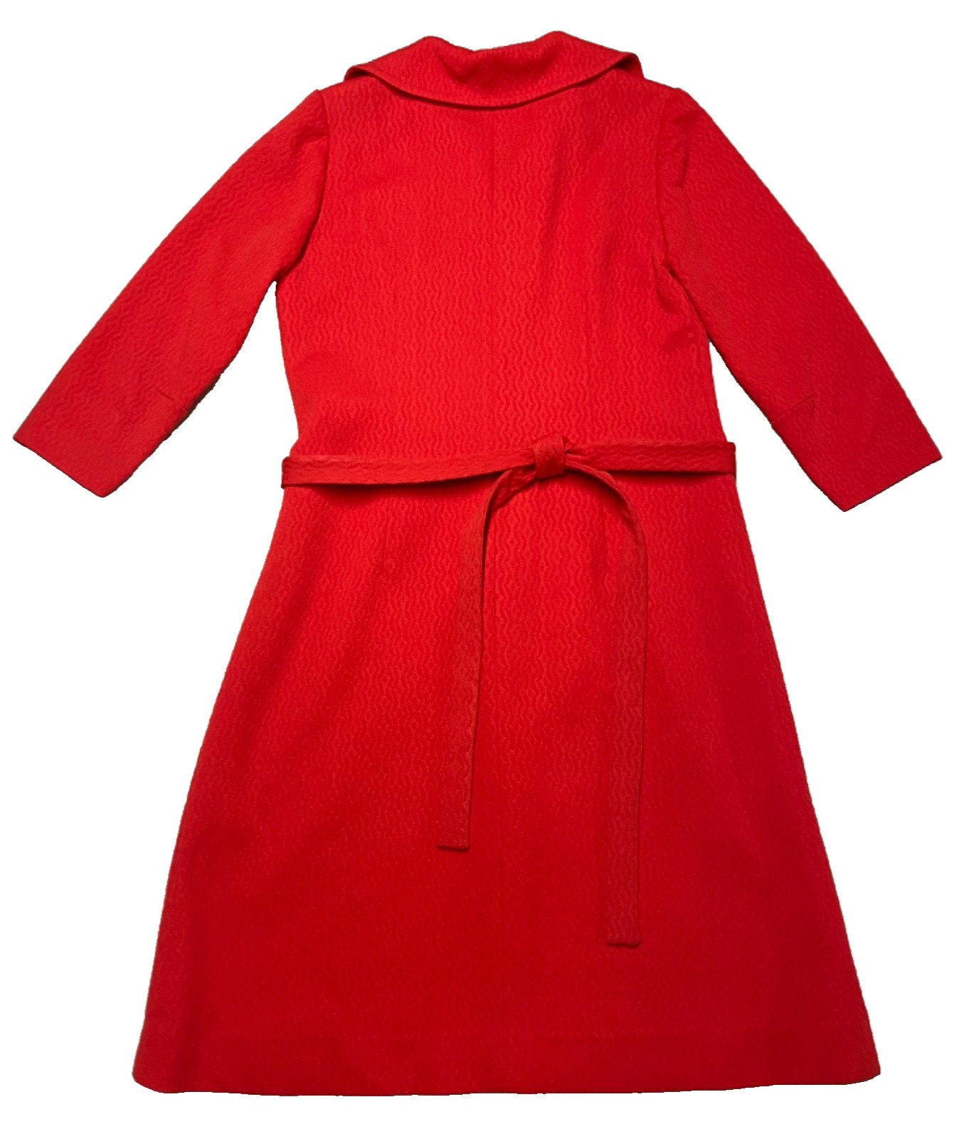Vintage Dress 1960 Mod Go Go Burnt Orange Red Belted Retro Shift Dress