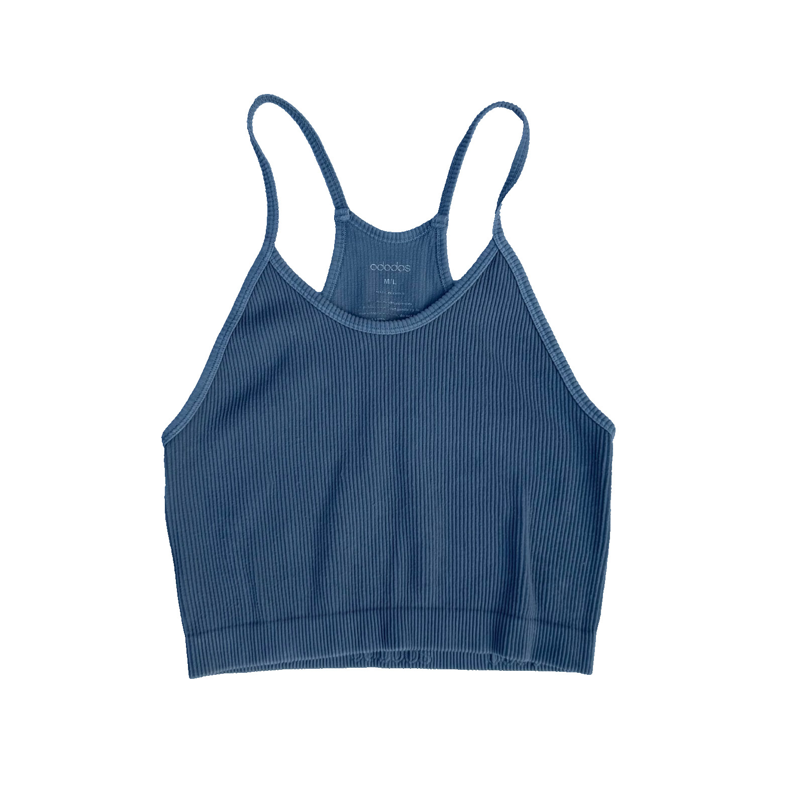 ODODOS Women’s Size M/L Racerback Ribbed Tank Blue Grey Preowned Good Condition
