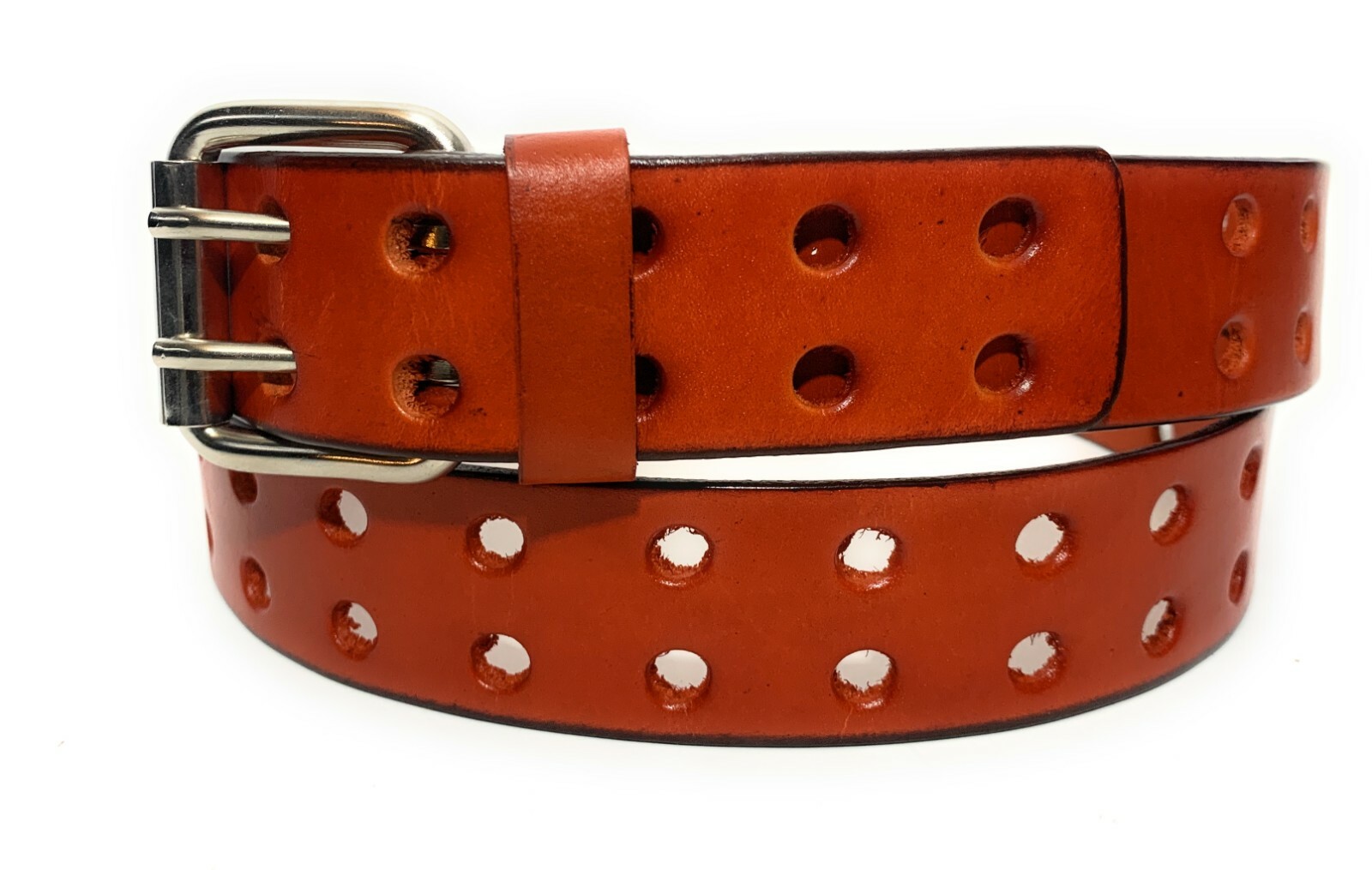 Men’s 1.5″ Wide WORK OR CASUAL LEATHER BELT DOUBLE PRONG TWO HOLE LEATHER BELT