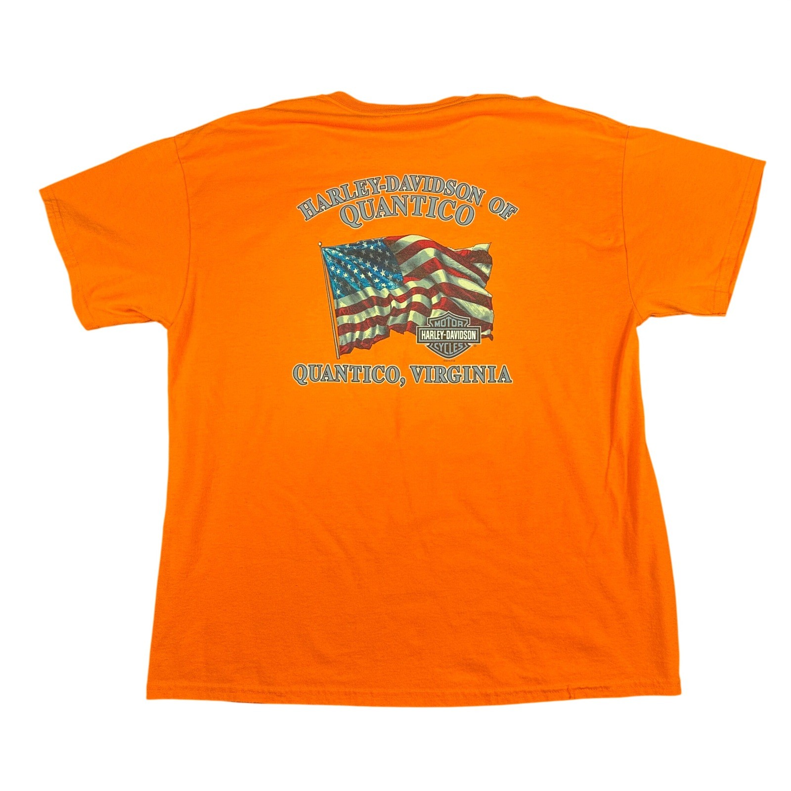 Harley-Davidson Ride To Freedom 2014 Quantico VA Orange Graphic T-Shirt Mens XL