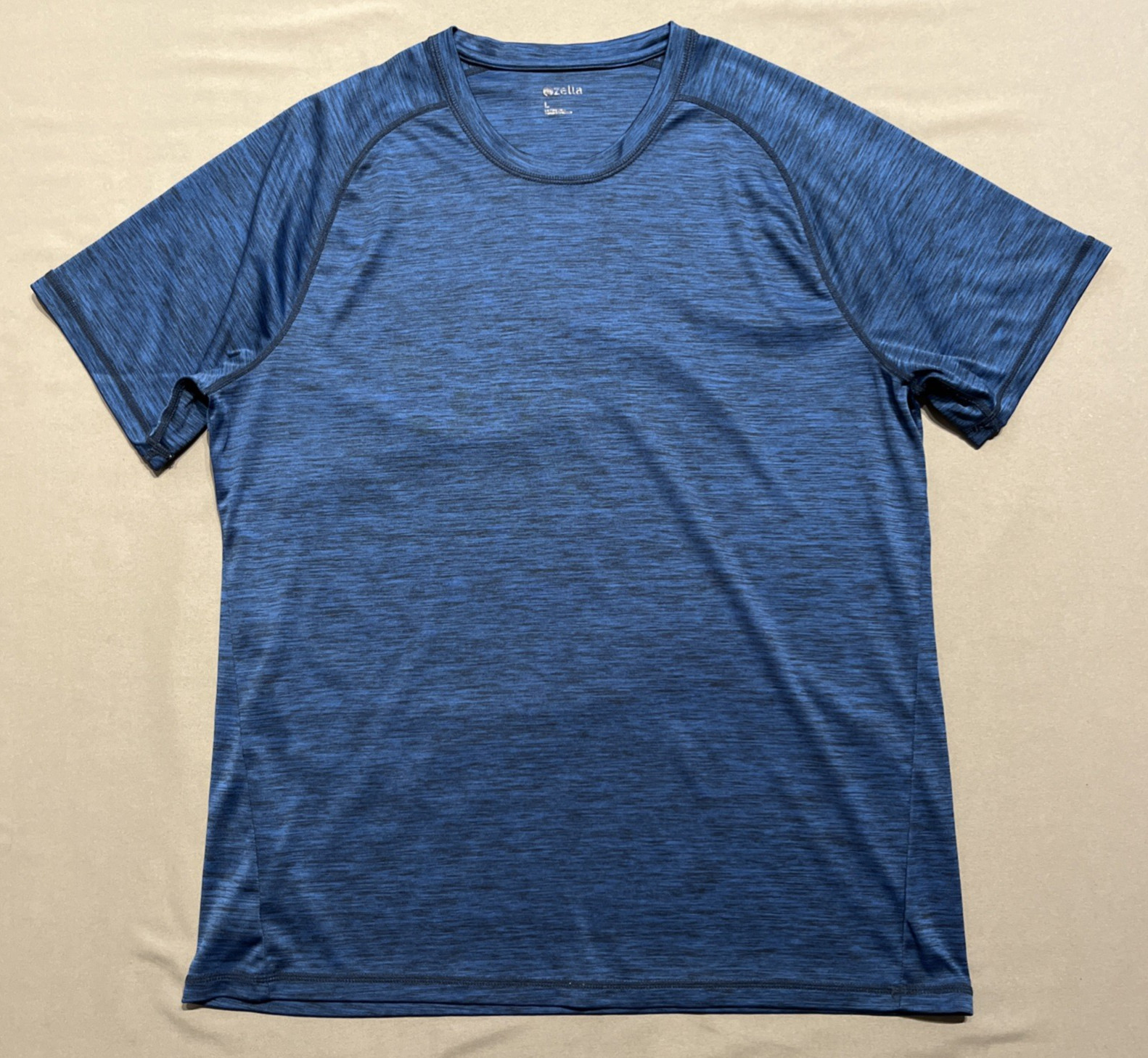 Zella Shirt Men Large Blue Performance Tee Top Exercise Work Out Gym Active Wear
