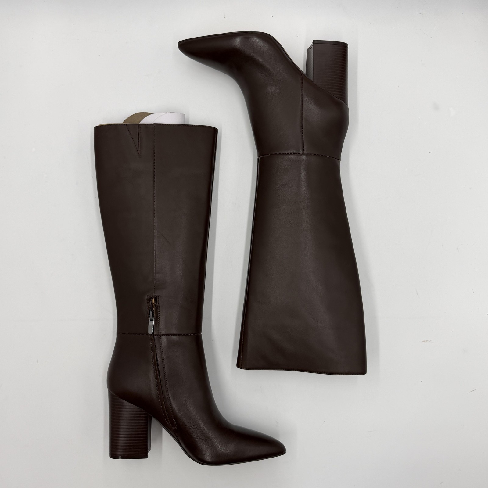 Nine West Peachey Knee HIgh Riding Boots, Women’s Size 9, Brown Block Heel