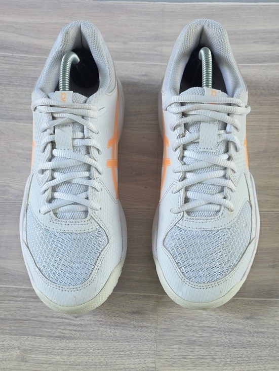 Asics Gel Dedicate 8 Womens Pickleball Court Sneaker Shoe White Orange Size 8