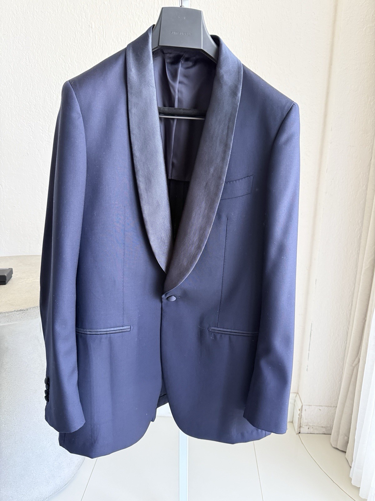 SuitSupply Havana Navy Shawl Collar Tuxedo 42L 34×31 Wedding Bow Tie