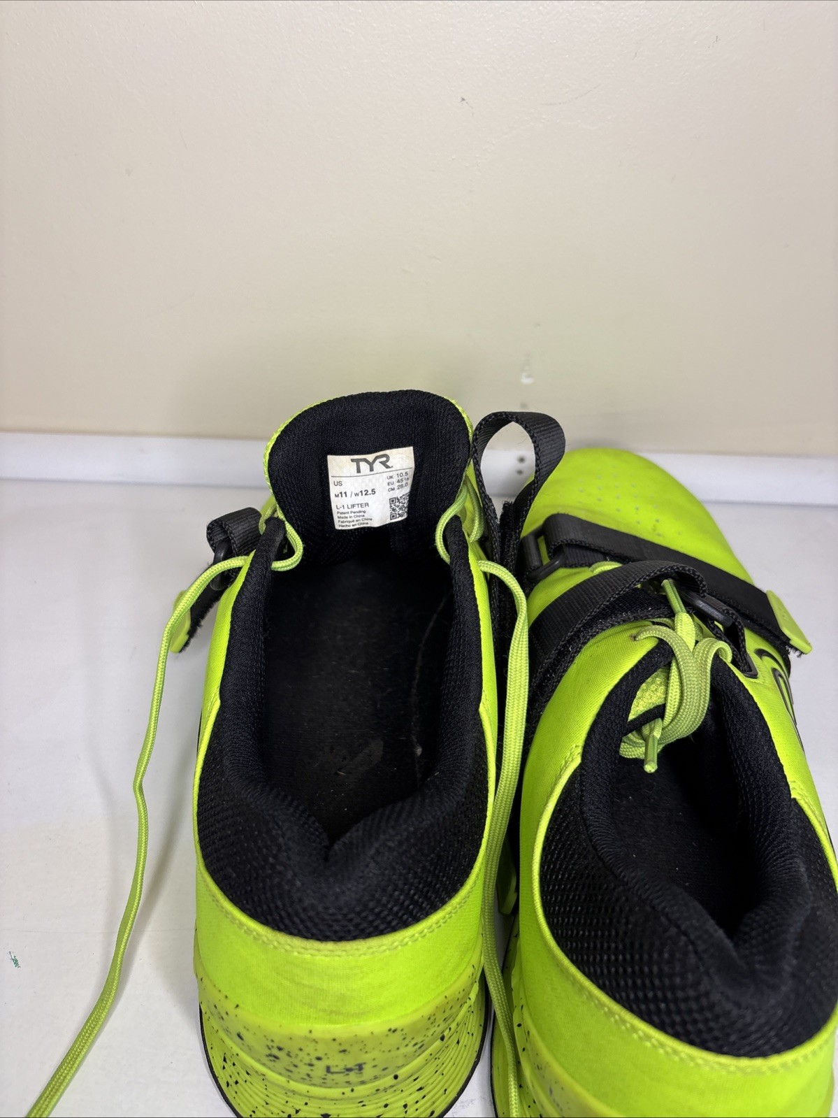 TYR L-1 Lifter Weightlifting Shoes Men’s Size 11 Neon Yellow Used