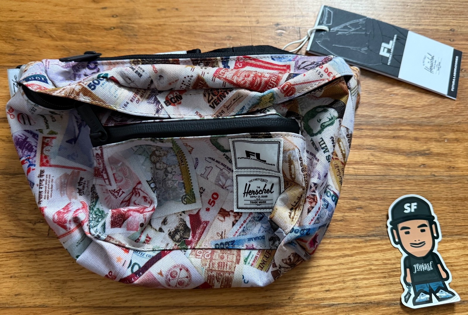NEW HERSCHEL FUTURA LABORATORIES FL POP QUIZ HIP PACK FANNY BAG CANVAS FLOM RARE