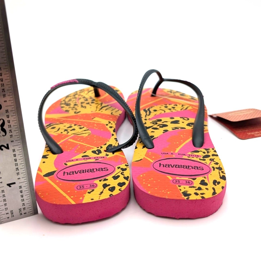 Havaianas Slim Summer Fruits Flip Flop Sandals Womens Multi color Sz US6 EU37/38