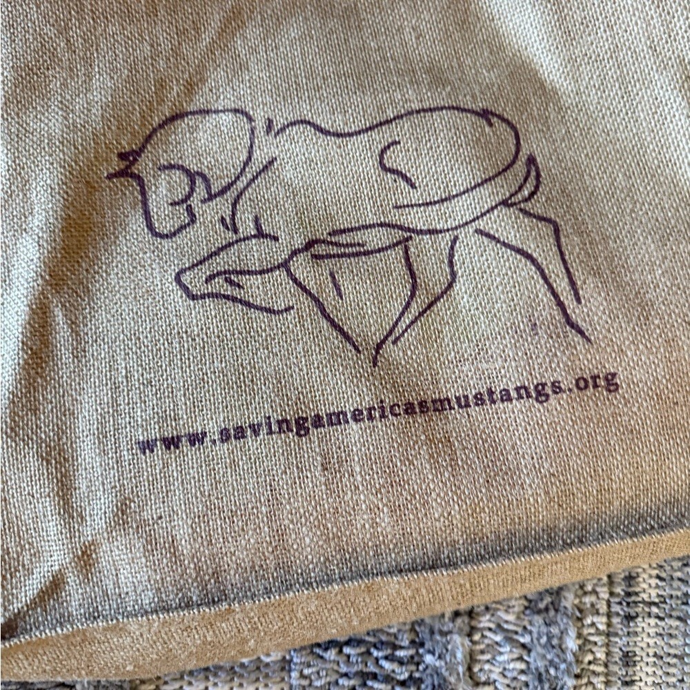 Saving Americas mustangs wild horse eco sanctuary hemp flat bottom tote bag