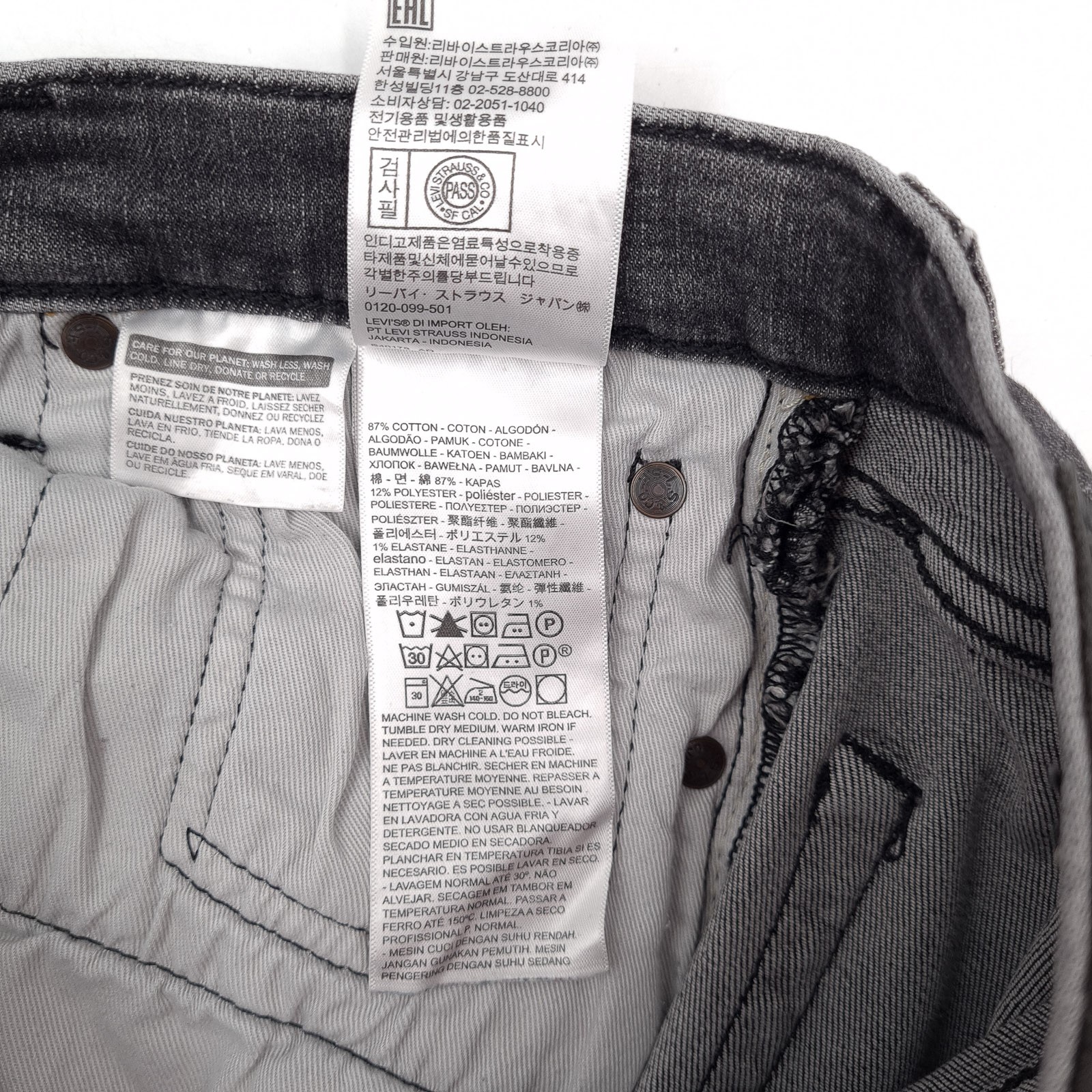 Levi’s 512 Men’s Stretch Slim Tapered Jeans W30 L34 Grau Denim