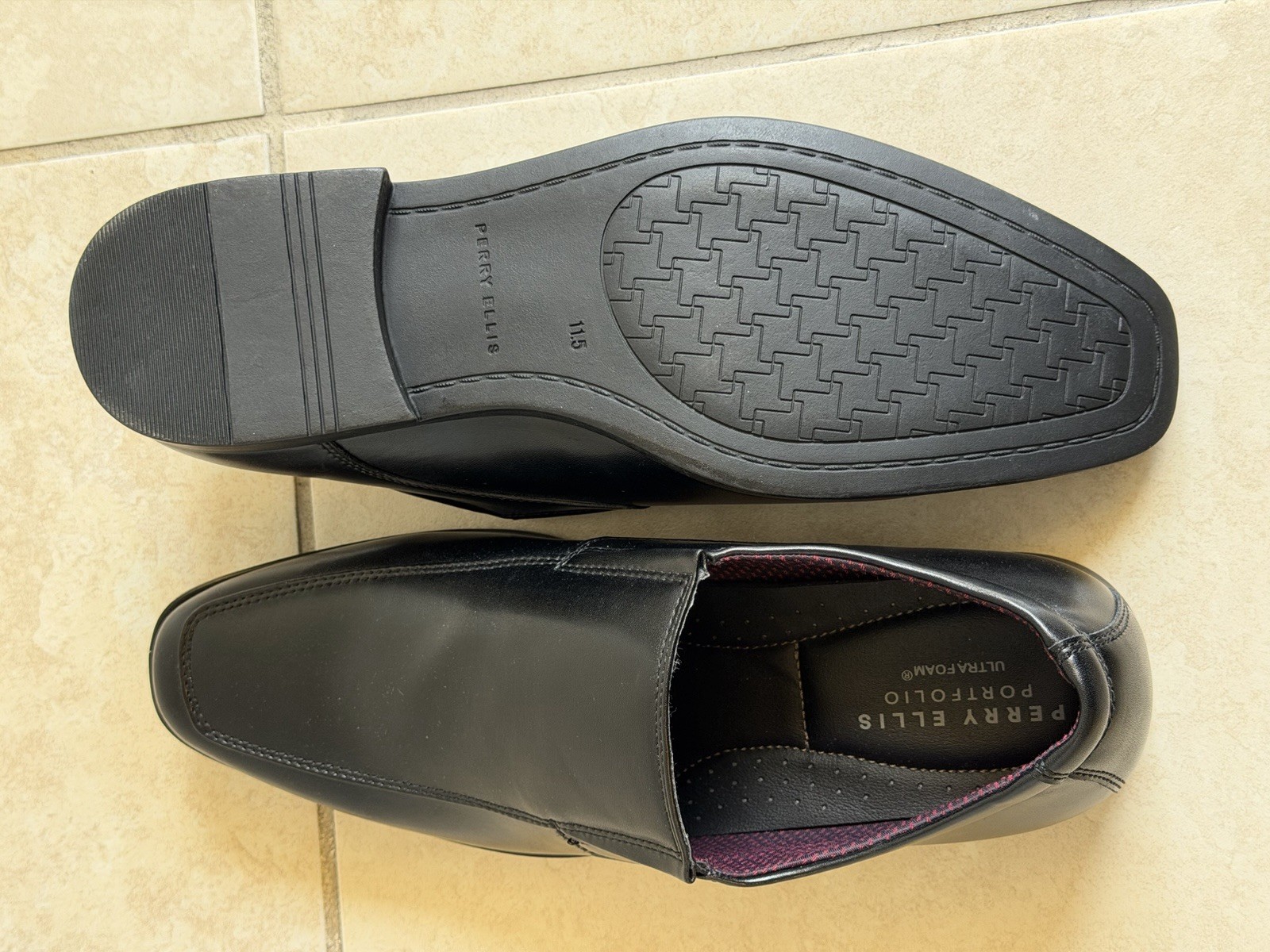 Perry Ellis Portfolio Ultra Foam Pablo-4 Loafer Shoes Black Mens Size 11.5 M