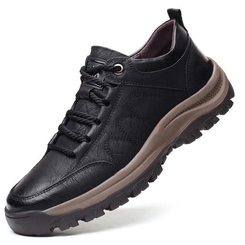 Men’s Casual Outdoor Mountain Shoes Single Cotton British Style Anti-Slip Leathe