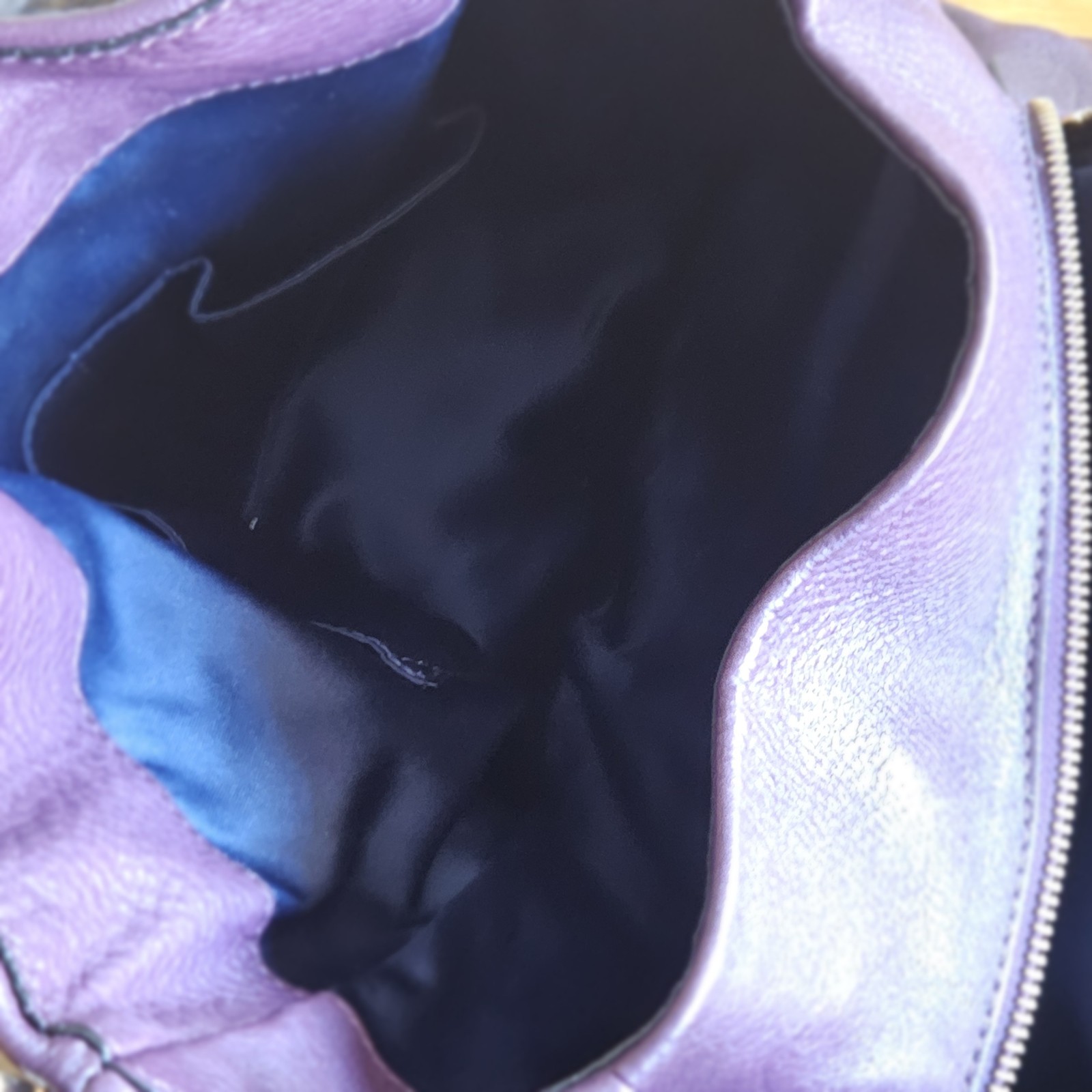 COACH Madison Phoebe Tumbled Pebbled Plum Purple Leather Lined Shoulder Bag