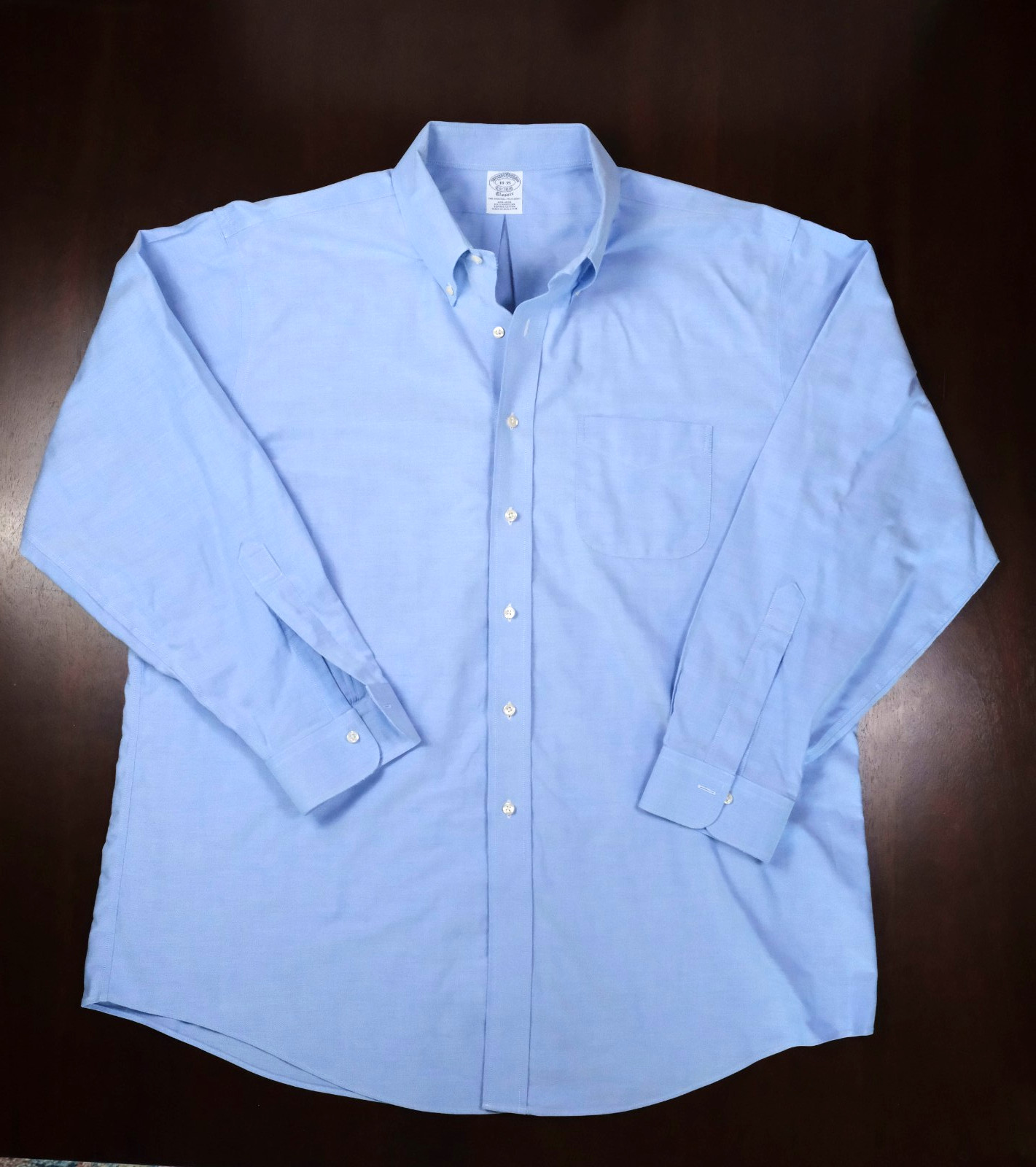 Brooks Brothers Classic Supima Cotton long sleeve button down blue shirt 17 – 35