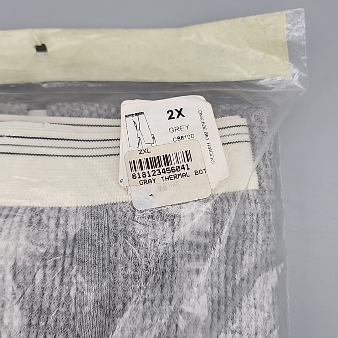 Long Johns Cascade Bay Traders Thermal Underwear Mens 2XL Pants Gray Bottoms NOS
