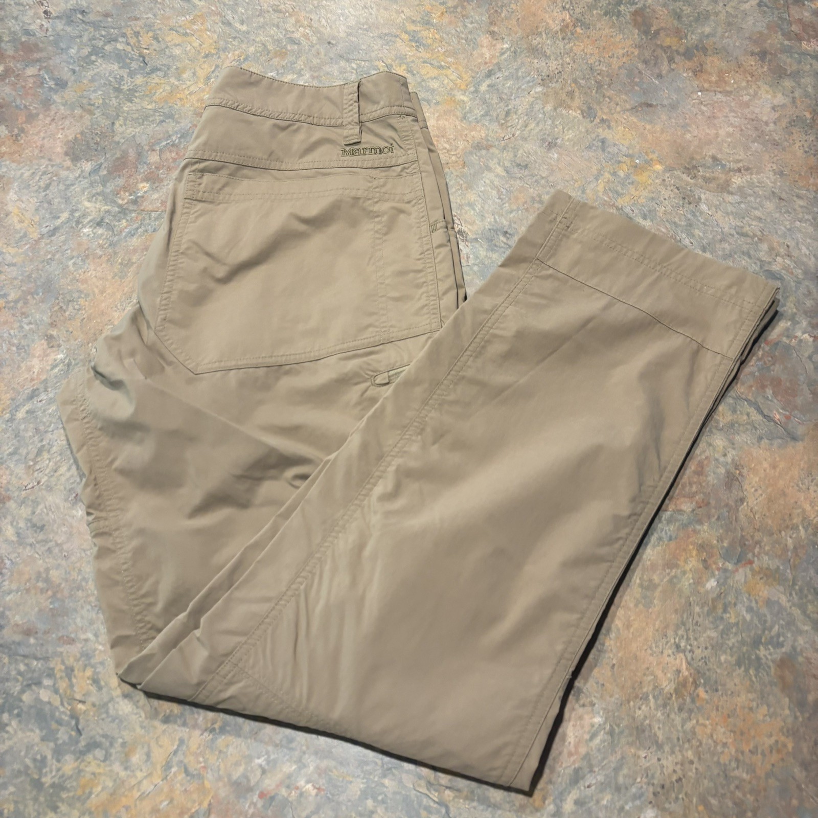 Marmot Arch Rock Pants Beige Cargo Hiking Stretch Nylon 152370 Men’s M 32X32
