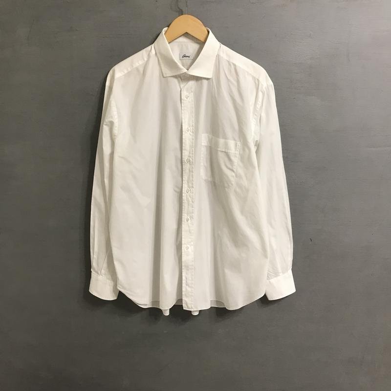 Men Brioni shirt white cotton 46/3XL/54