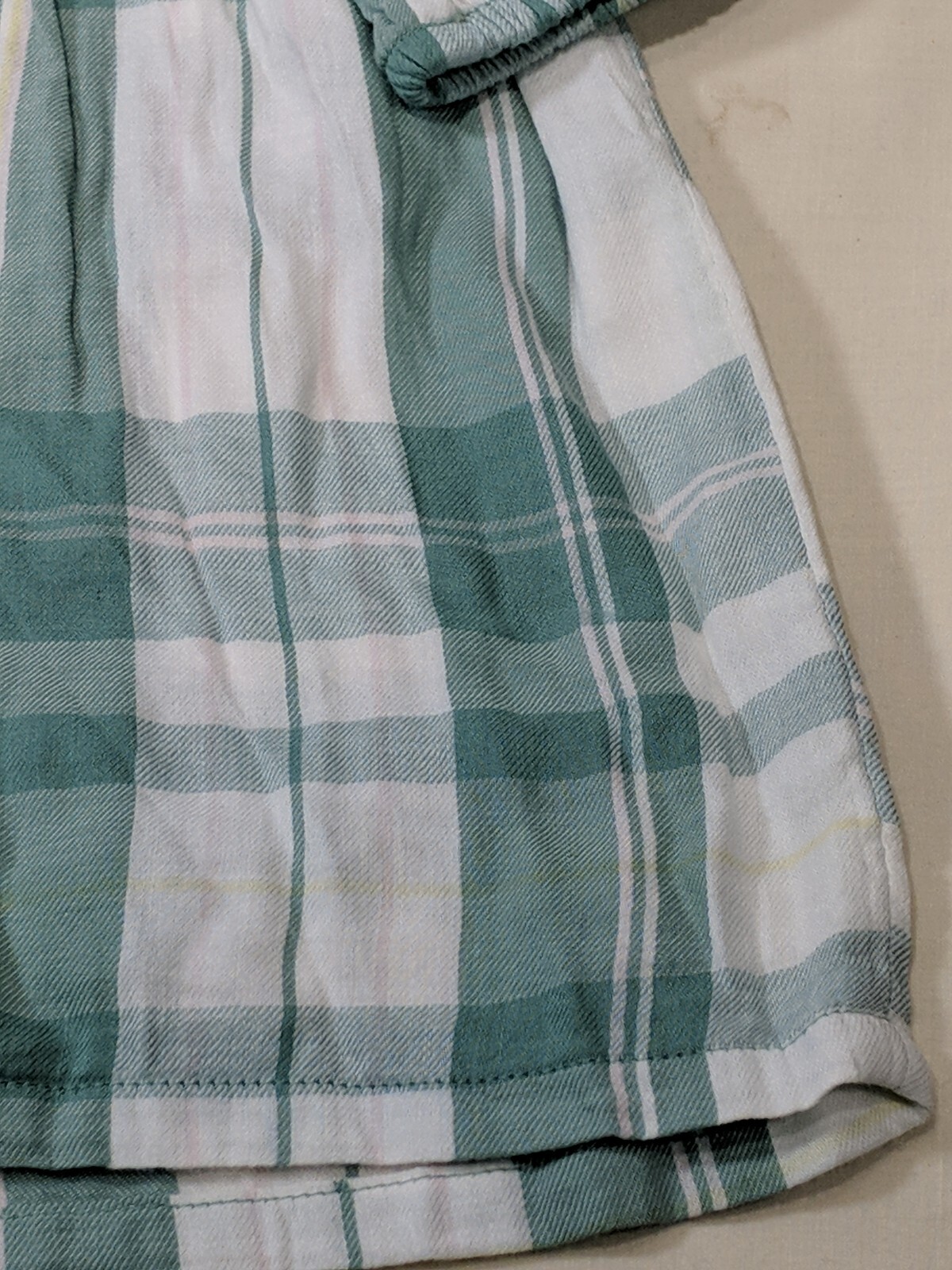 THERE ABOUTS Girl’s Green/White Plaid 1/2 Button L/S Flowy Blouse size 3XL NWT