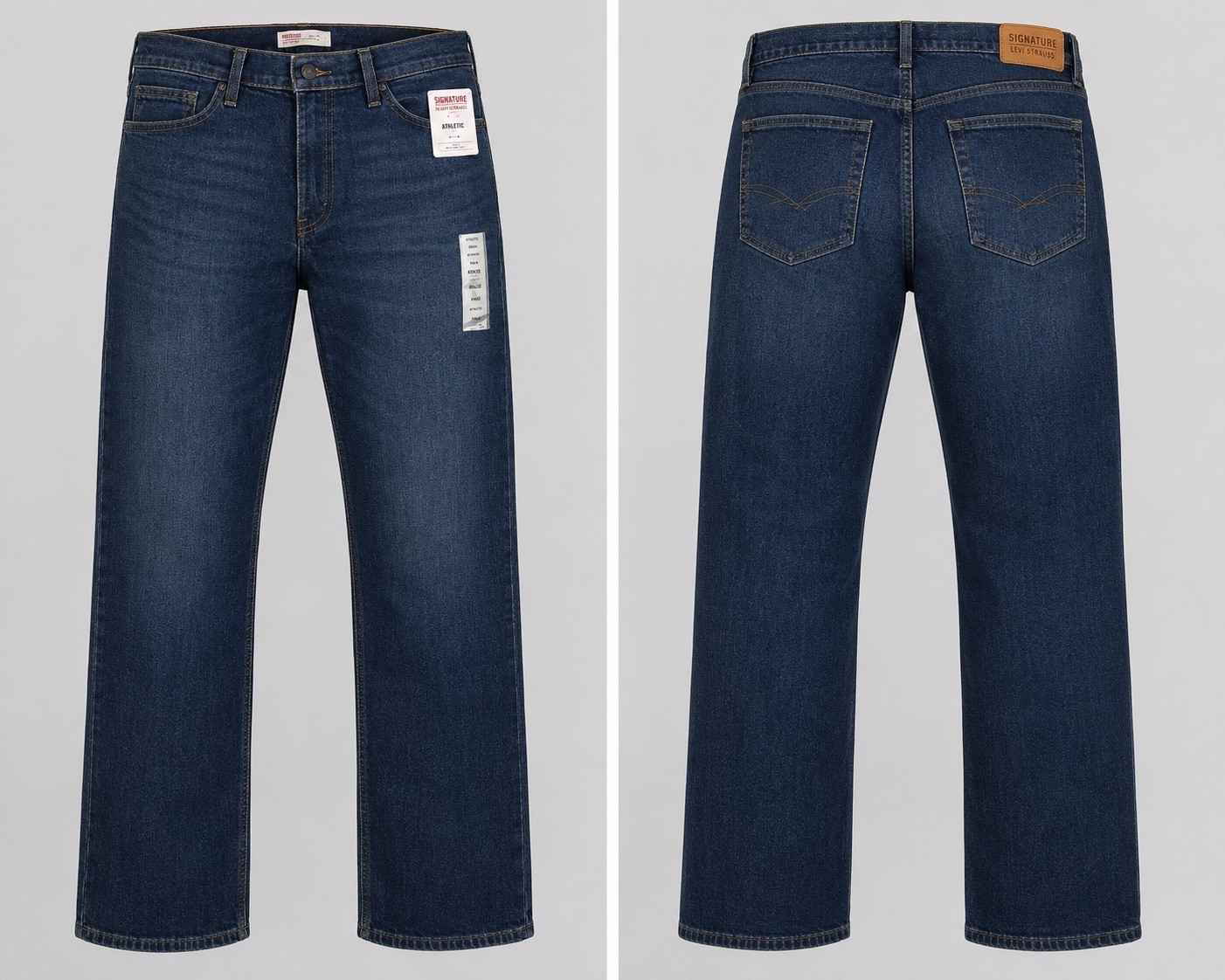 Signature Levi Strauss Mens Athletic Flex Jeans 36X32 Blue W36L32 New