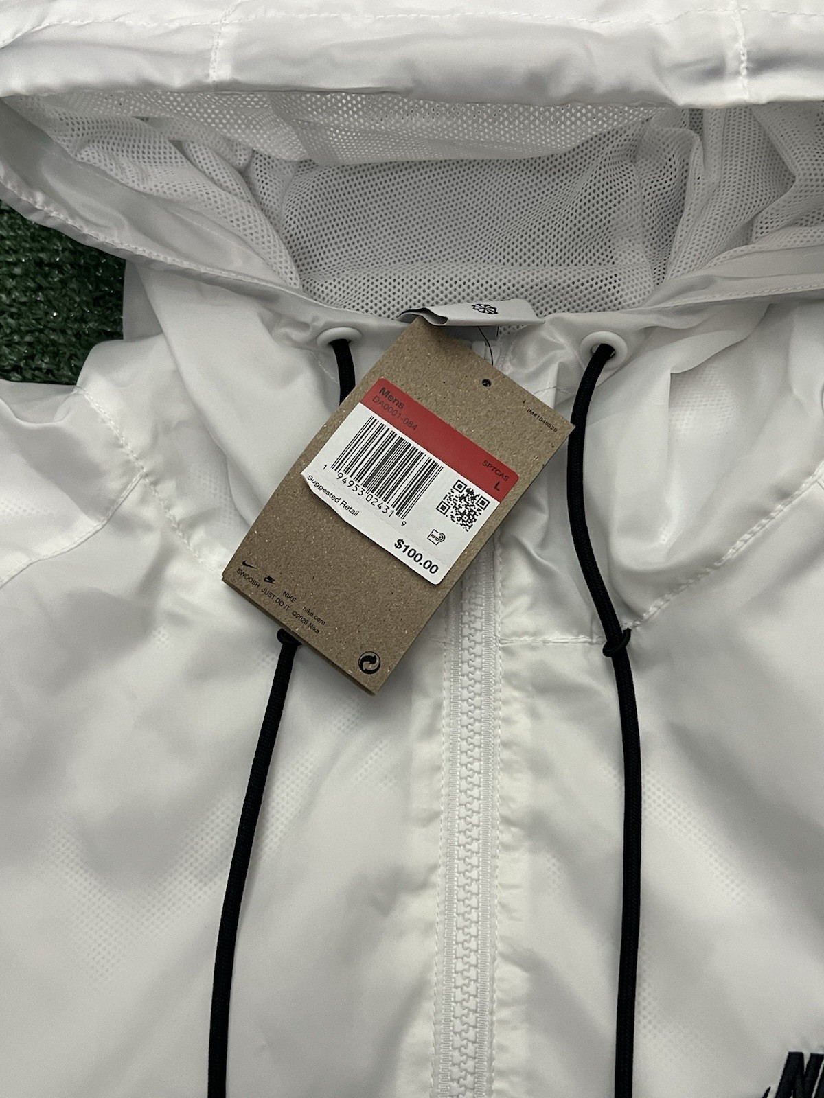 Nike Windrunner Windbreaker Jacket Hoodie Full Zip Gray White Men’s L DA0001-084