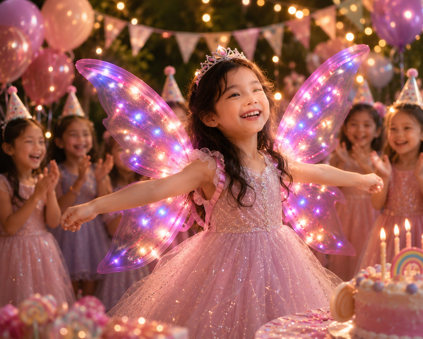 Light Up Butterfly Wings LED Flapping Fairy Costume for Kids & Adults Costume PT