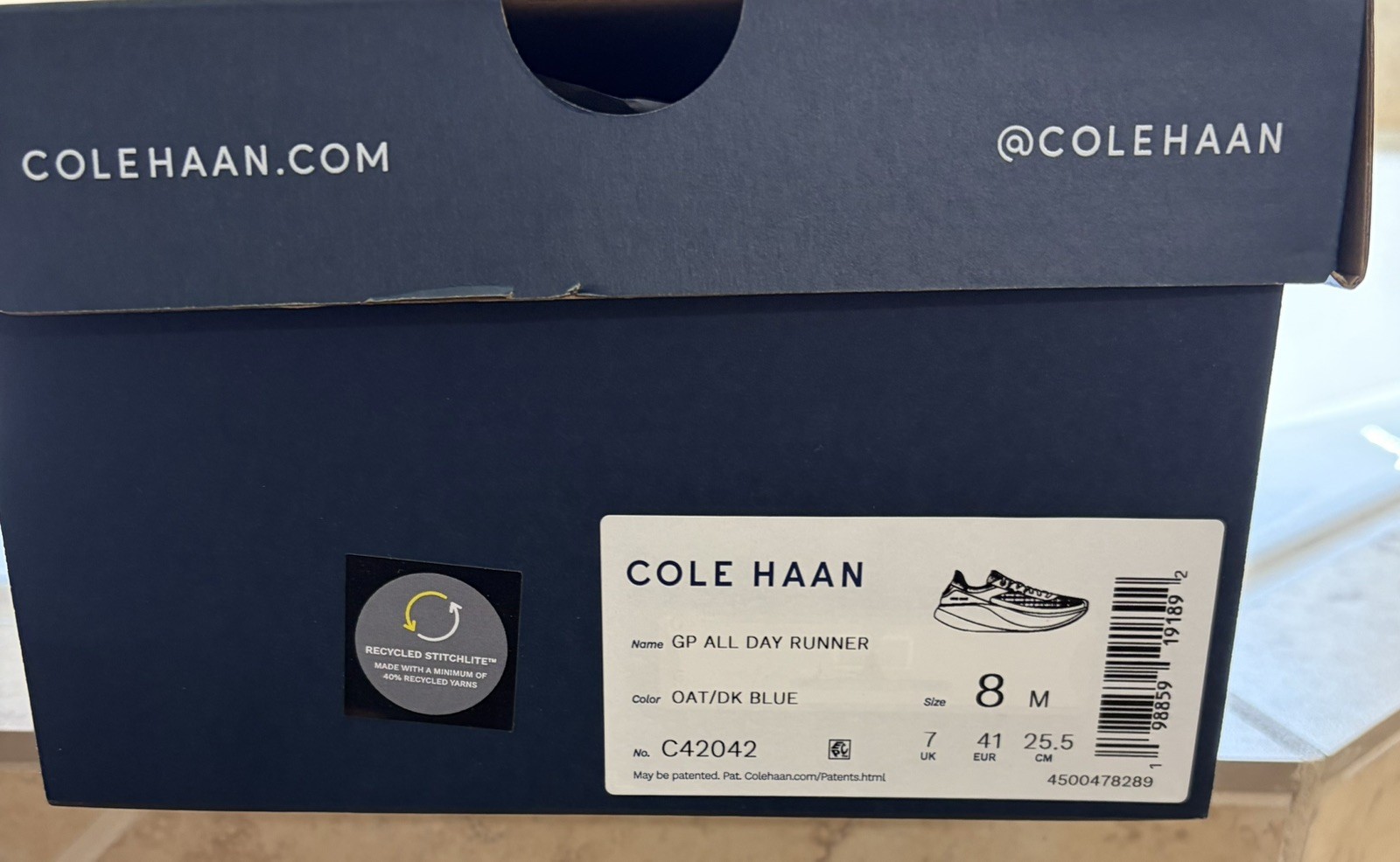 Cole Haan Grand pro All day runner leather sneaker Shoe US 8M BEIGE $225.00