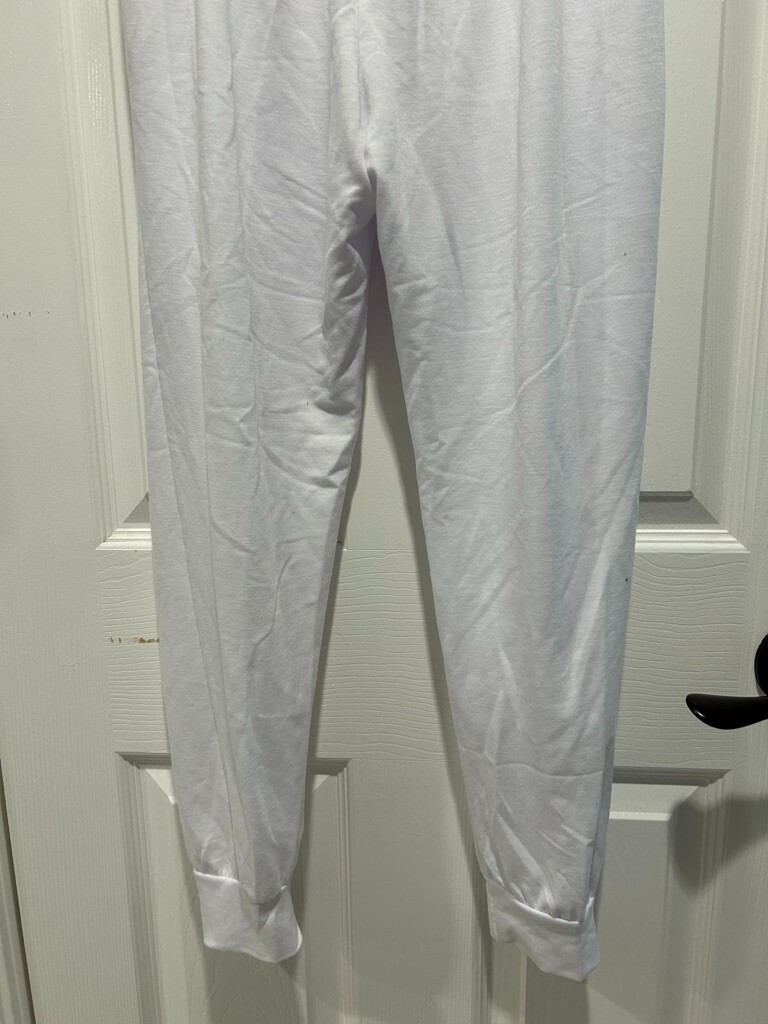 Hat and Beyond Size Small White Fleece Women’s Joggers Sweatpants drawstring