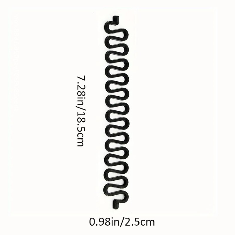 5Pcs Black Plastic Hair Braiding Tools Wavy Hair Styling Clips for Braid Making